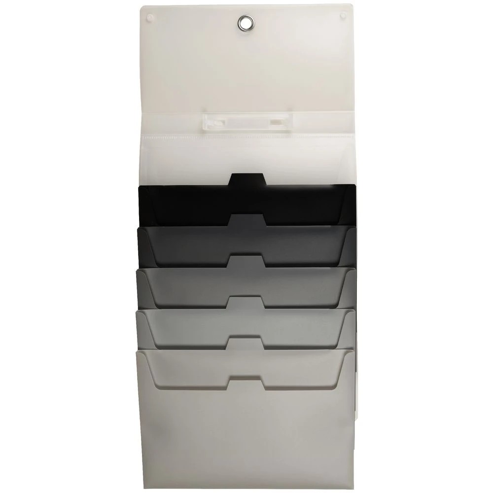 2 J.Burrows Hanging Expansion File 6 Pockets Black, 2 of 3