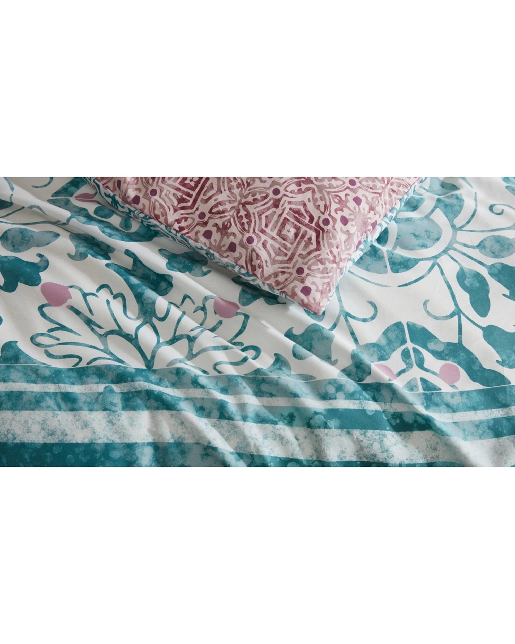 2 Ardor Lisbon Teal 250TC Cotton Sateen Quilt Cover & Pillowcase Set - Double Bed - Multi, 2 of 2