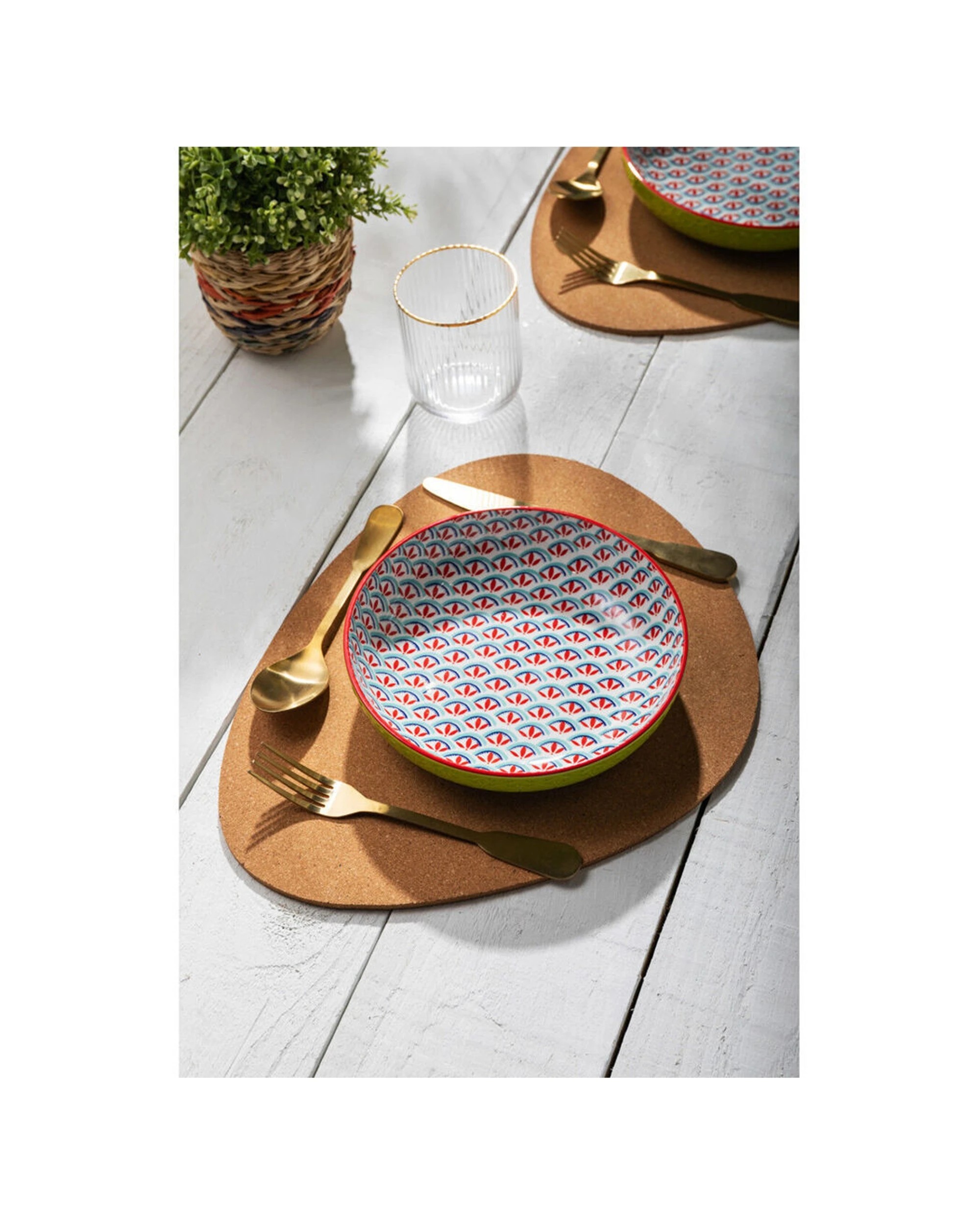 5 Mikasa 4PK Geometric Line Ceramic Bowl Round Dinnerware Stoneware 21cm - Green, 5 of 8