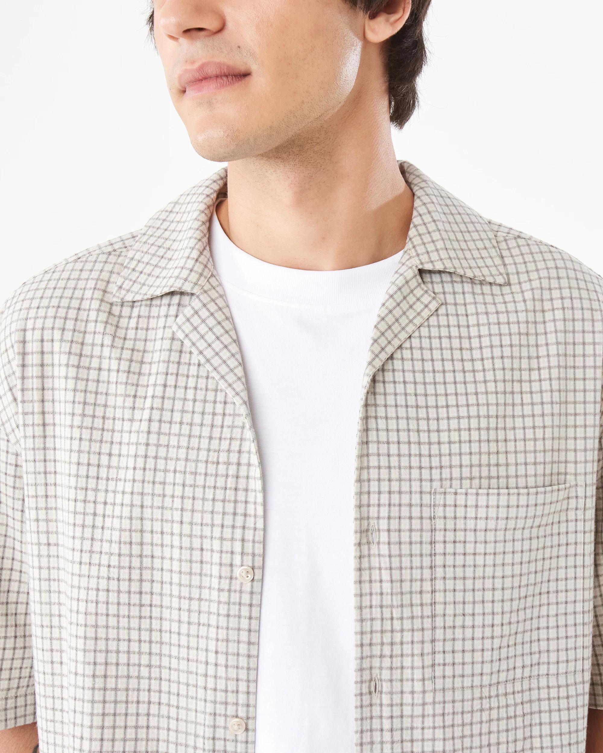 6 Short Sleeve Boxy Check Shirt Bge Check, 6 of 10
