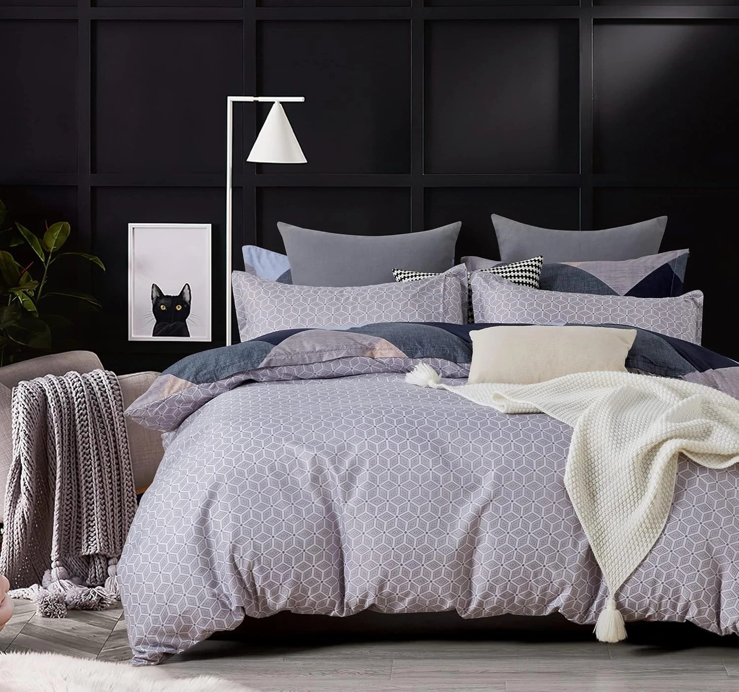 2 CleverPolly Printed Microfibre Reversible Quilt Cover Set - Jay - Queen Bed, 2 of 6