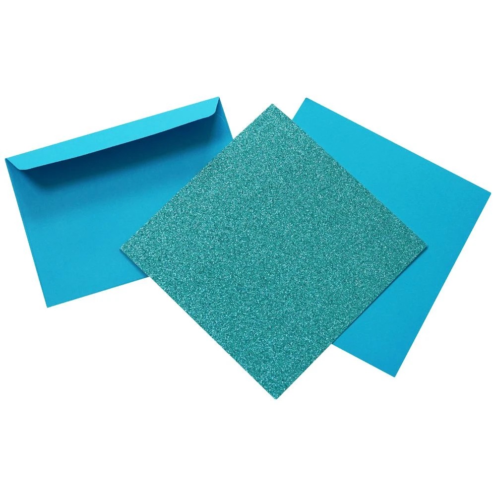 3 Qcut Folding Cards Set Blue Glitter/Blue, 3 of 3