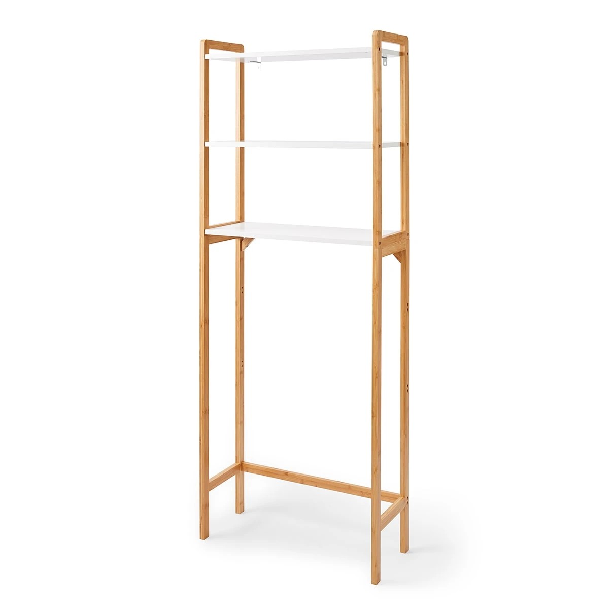 5 Bamboo and White Over Toilet Shelf Unit, 5 of 10