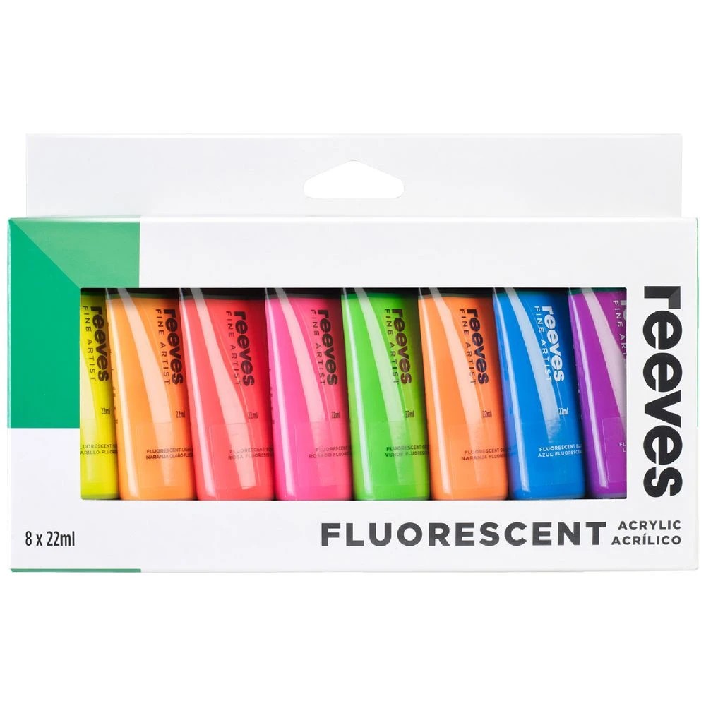 1 Reeves Acrylic Paint 22mL 8 Pack Fluorescent, 1 of 1