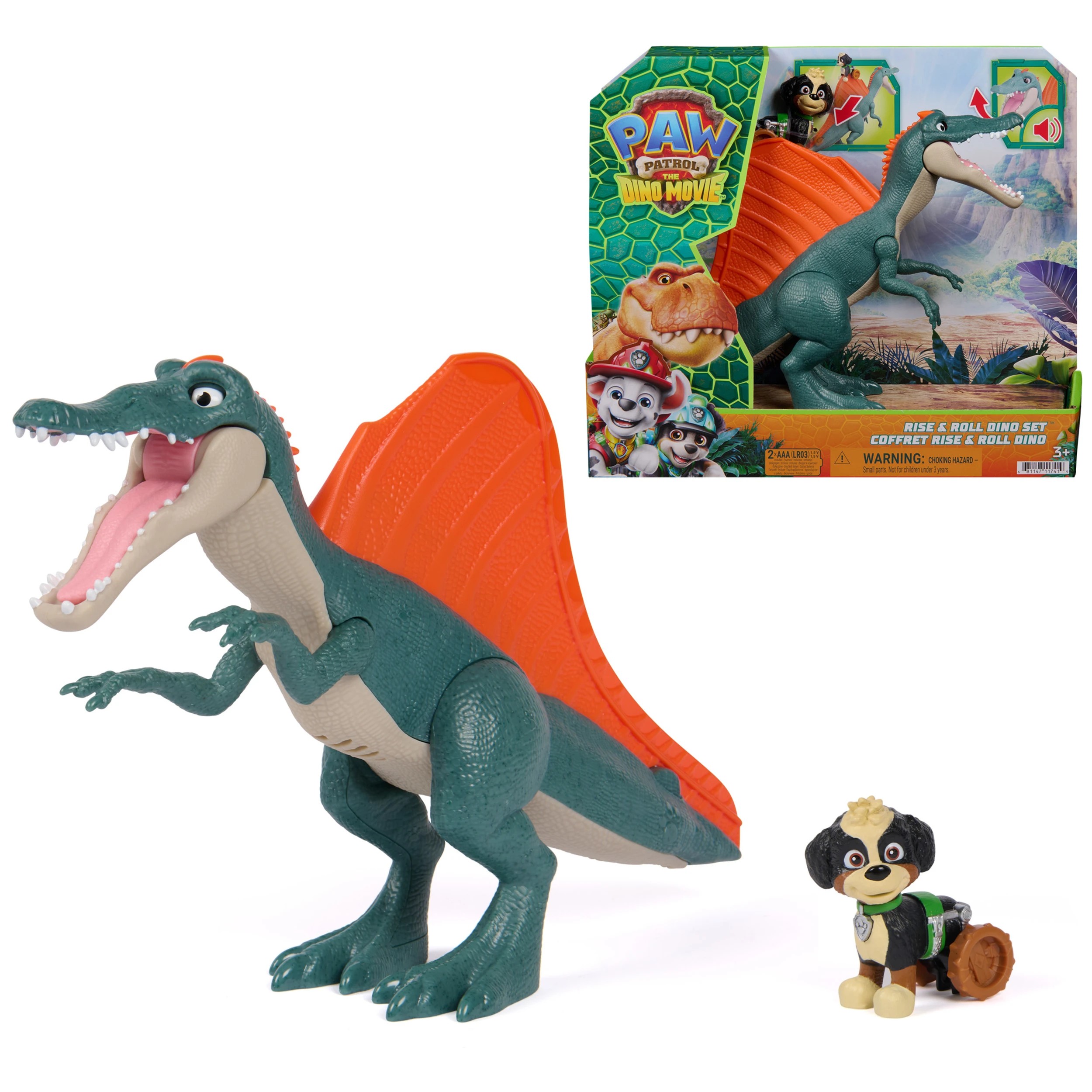 1 PAW Patrol: The Dino Movie Rise & Roll Dino Set, 1 of 9