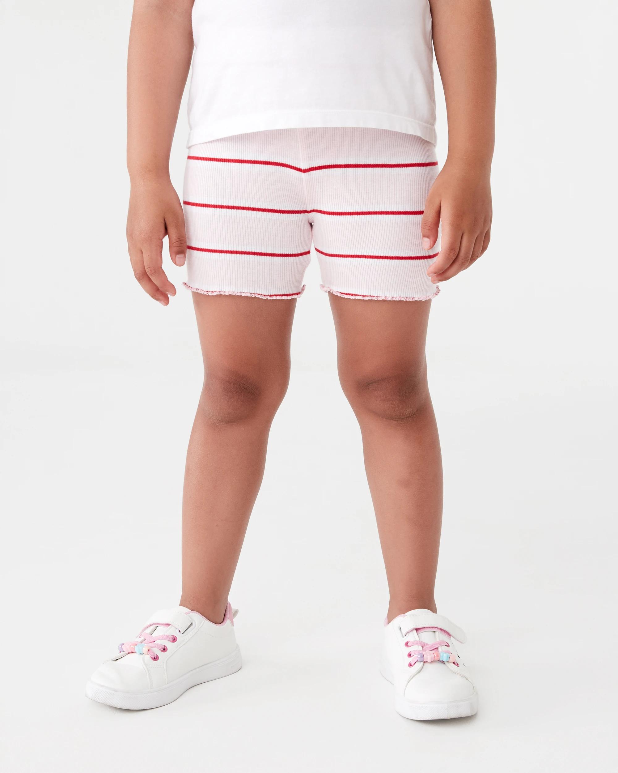 1 Printed Rib Bike Shorts Pnk Stripe, 1 of 9