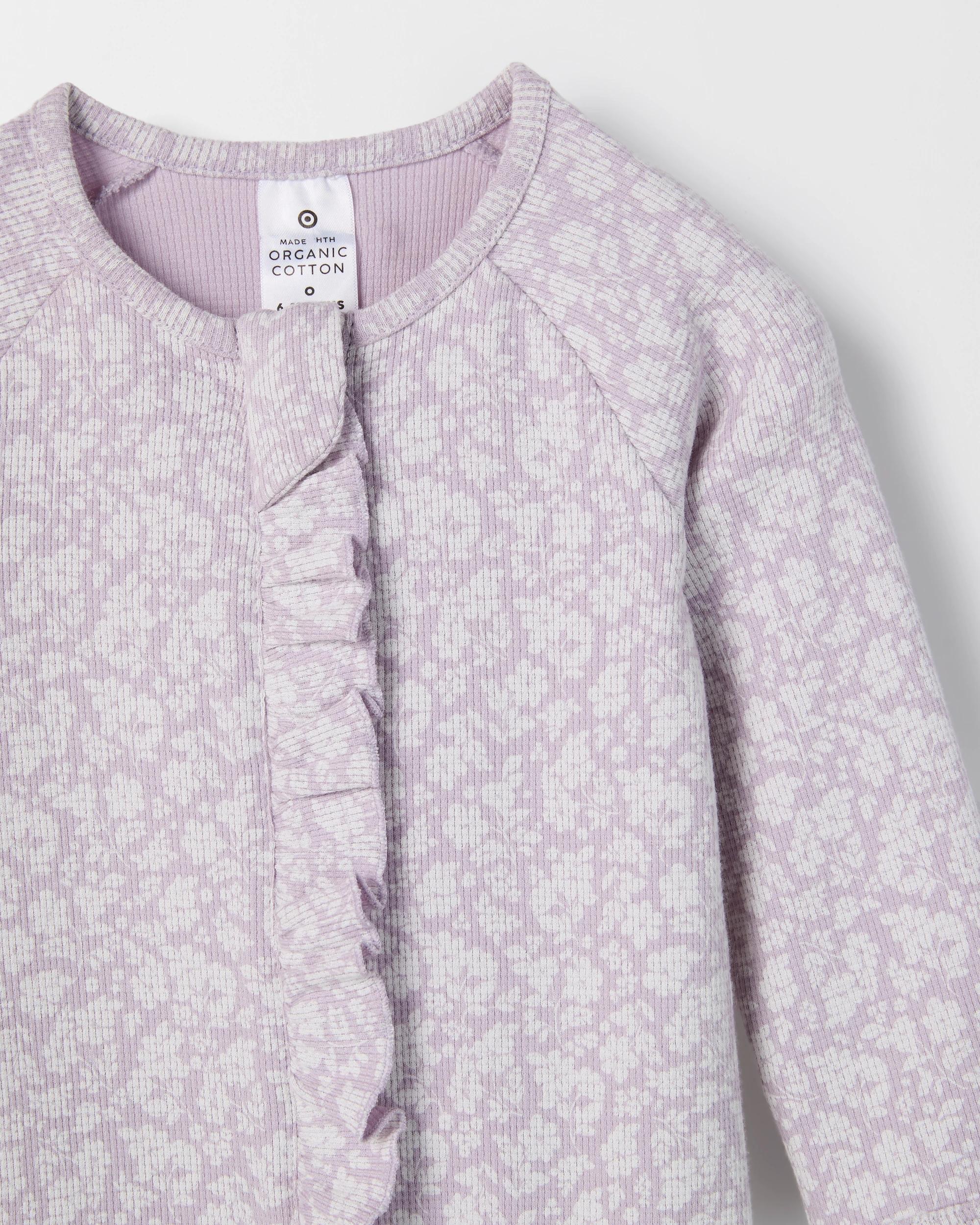 2 Target Baby Baby Organic Cotton Waffle Frill Coverall FLORAL THISTLE, 2 of 3