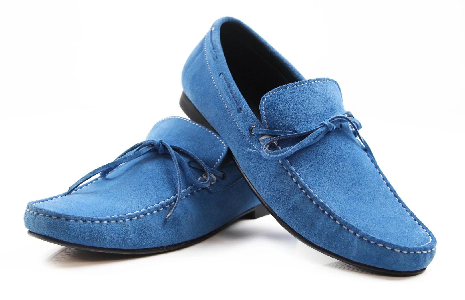 4 Zasel Mens Bay Leather Casual Boat Deck Loafers Sneakers Shoes BLUE, 4 of 4