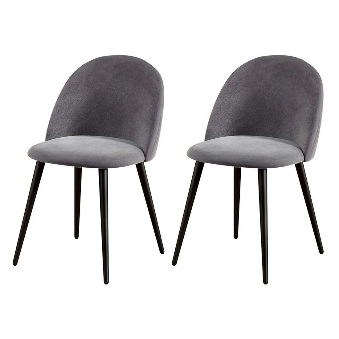 1 Artiss Dining Chairs Set of 2 Velvet Solid Curved
 - black, 1 of 8