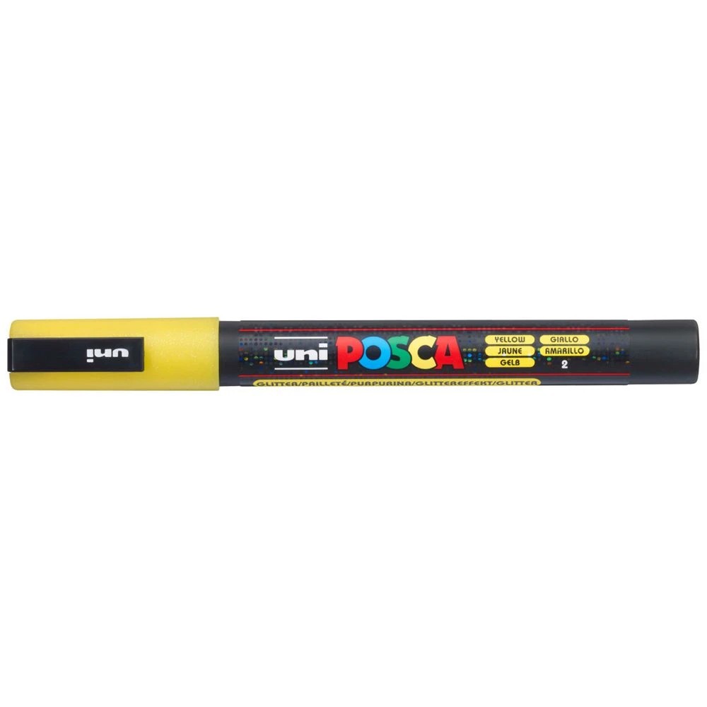 1 POSCA PC 3M Paint Marker Glitter Yellow, 1 of 8
