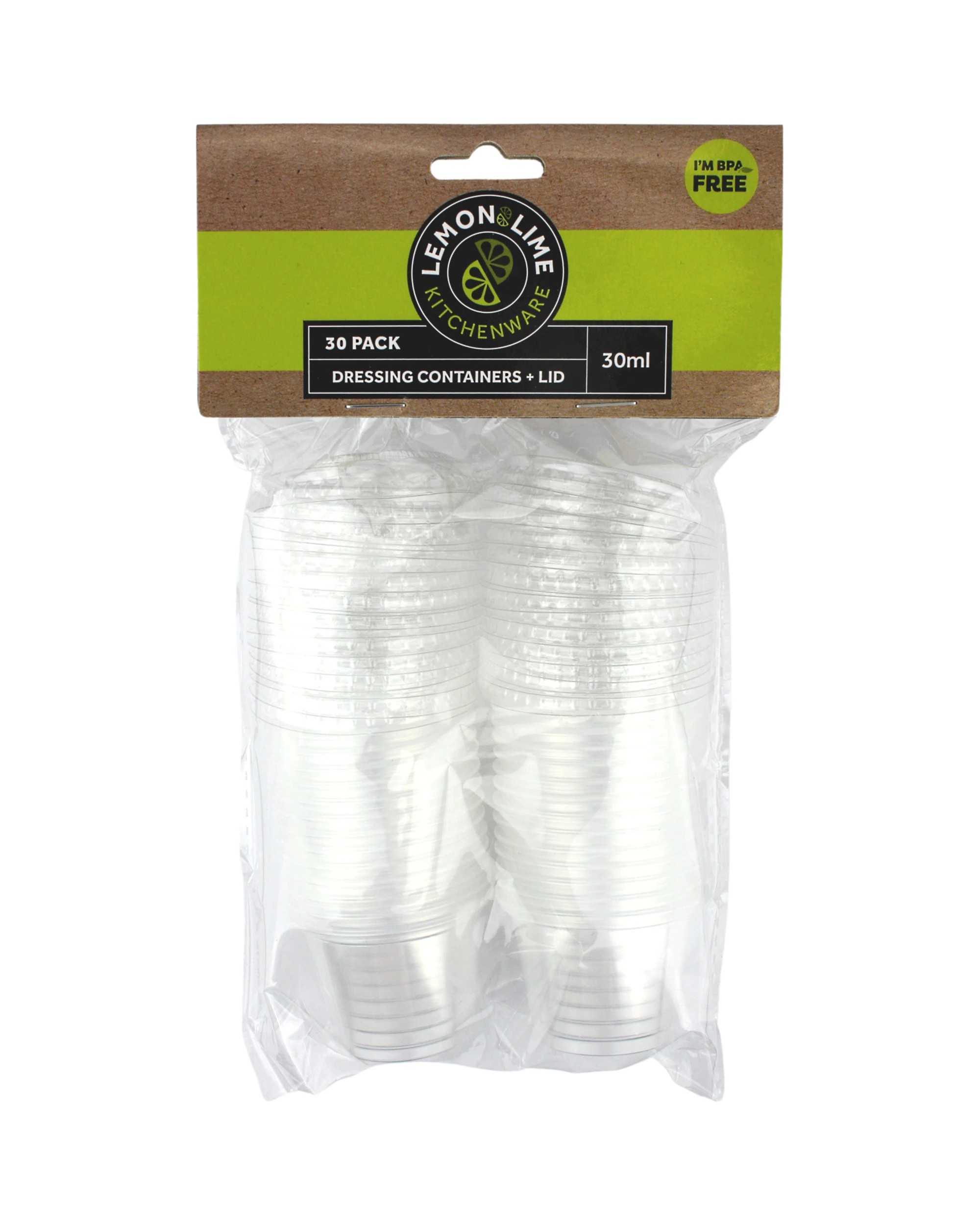 2 Lemon & Lime Dressing Containers With Lids 30ml Pack of 30, 2 of 3