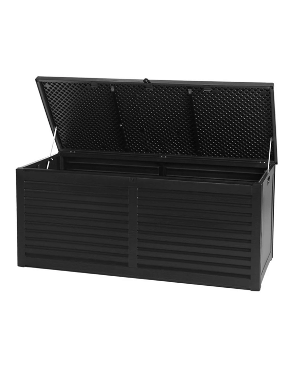 Gardeon Outdoor Storage Box 490L Container Lockable Garden Bench Shed Tools Toy - Black