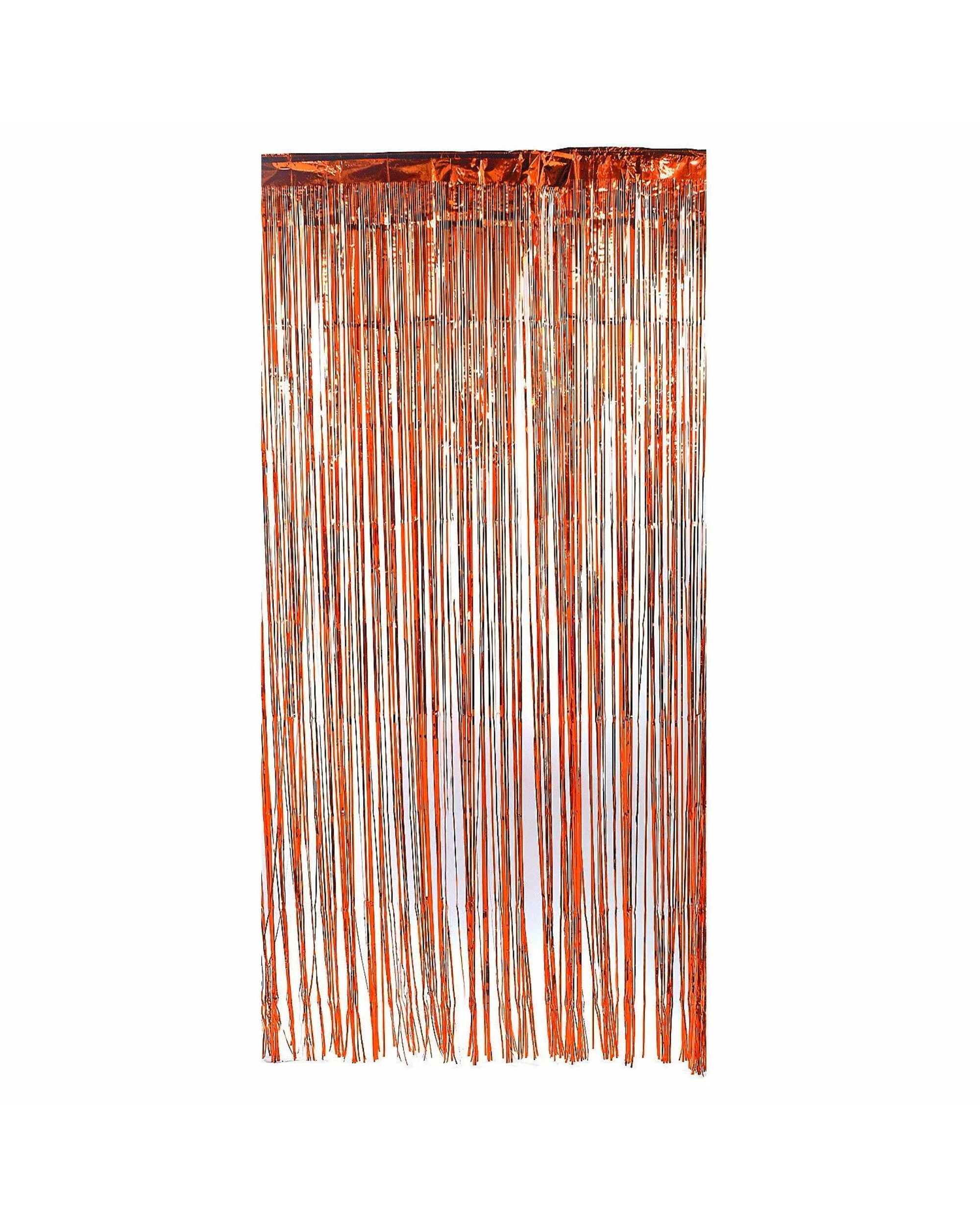 1 JD Party Metallic Foil Backdrop Door Curtain 100cm x 200cm - Orange, 1 of 1