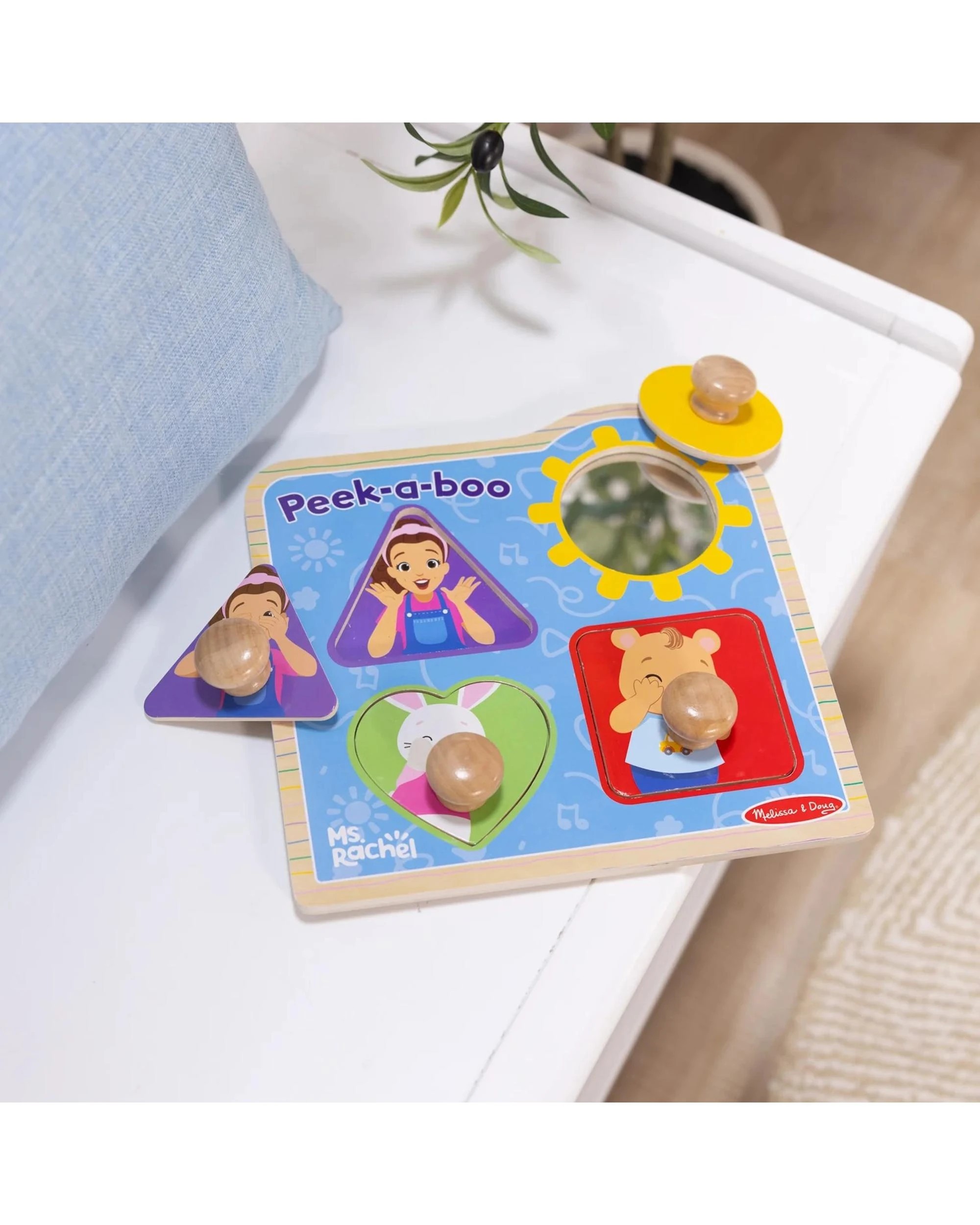 9 Melissa and Doug Ms Rachel Wooden Peek-A-Boo Jumbo Peg Puzzle, 9 of 9