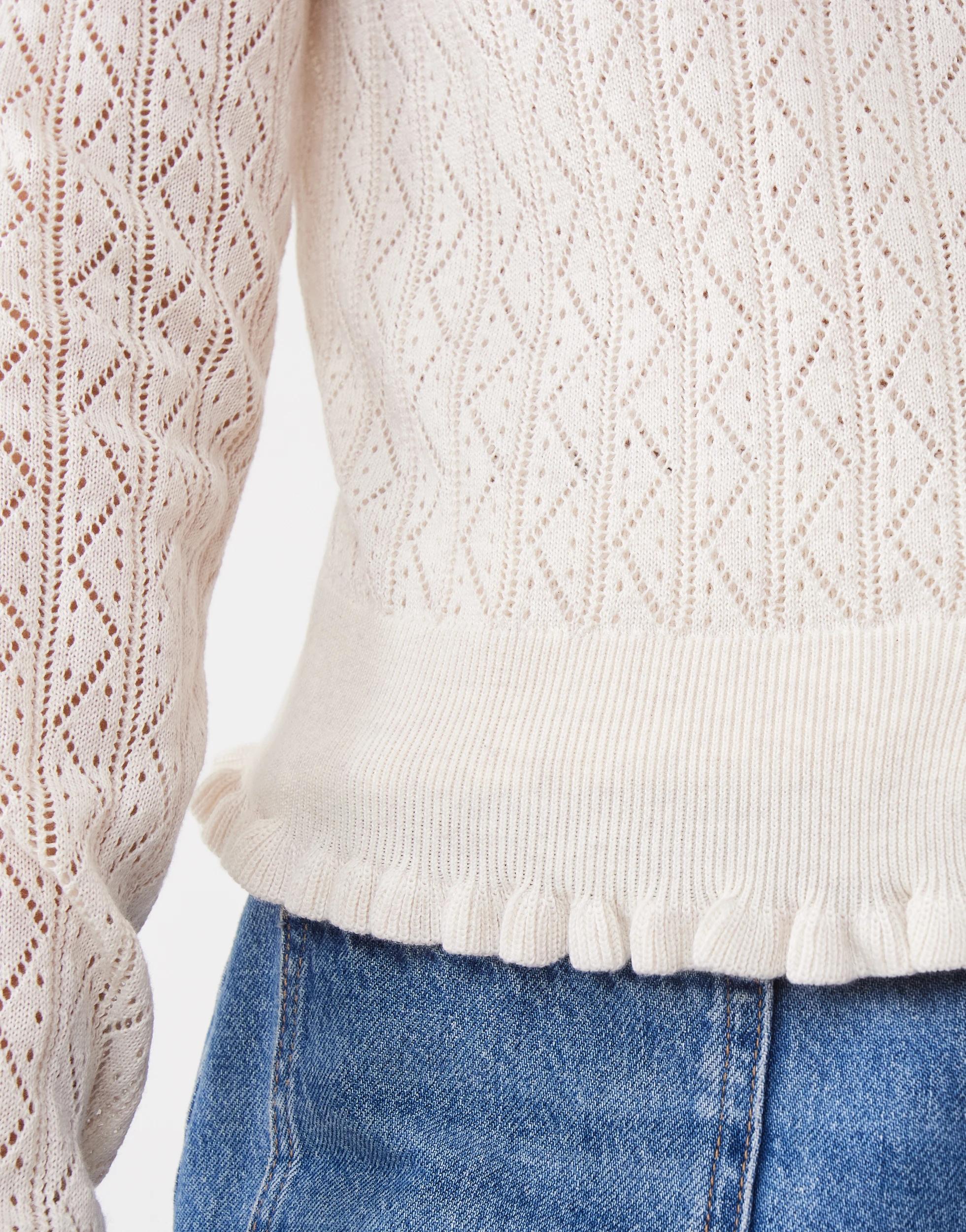 8 Pointelle Cardigan Cld White, 8 of 9