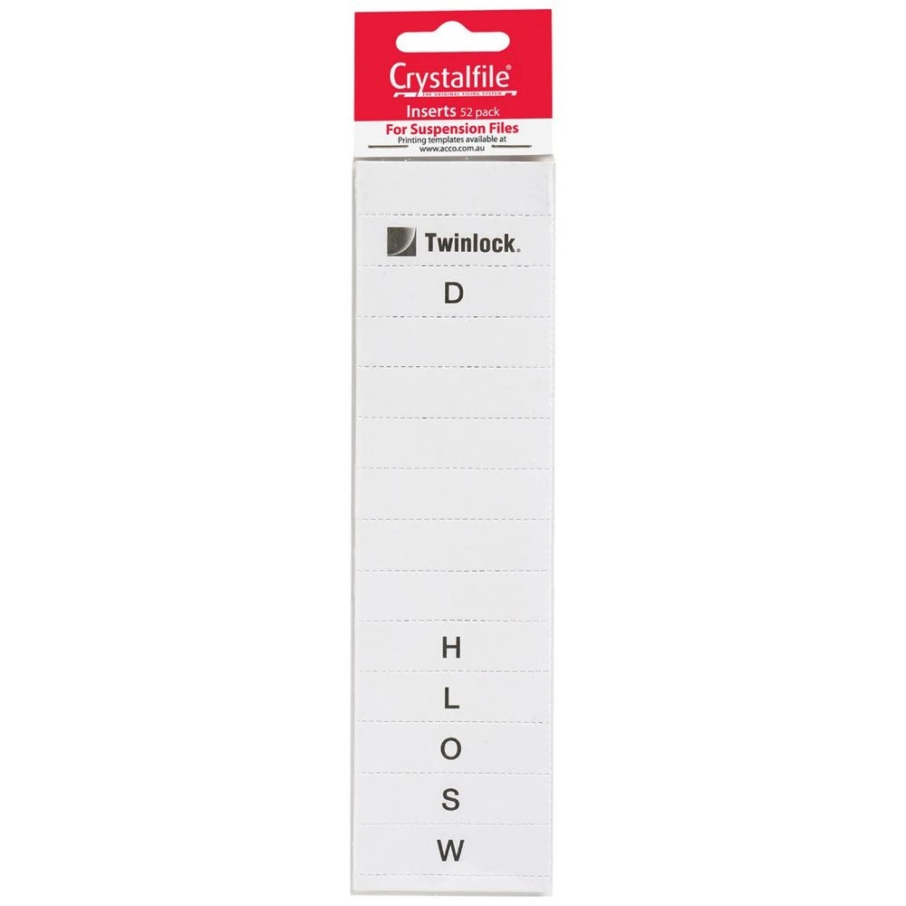 1 Crystalfile Tab Insert 52 Pack, 1 of 1