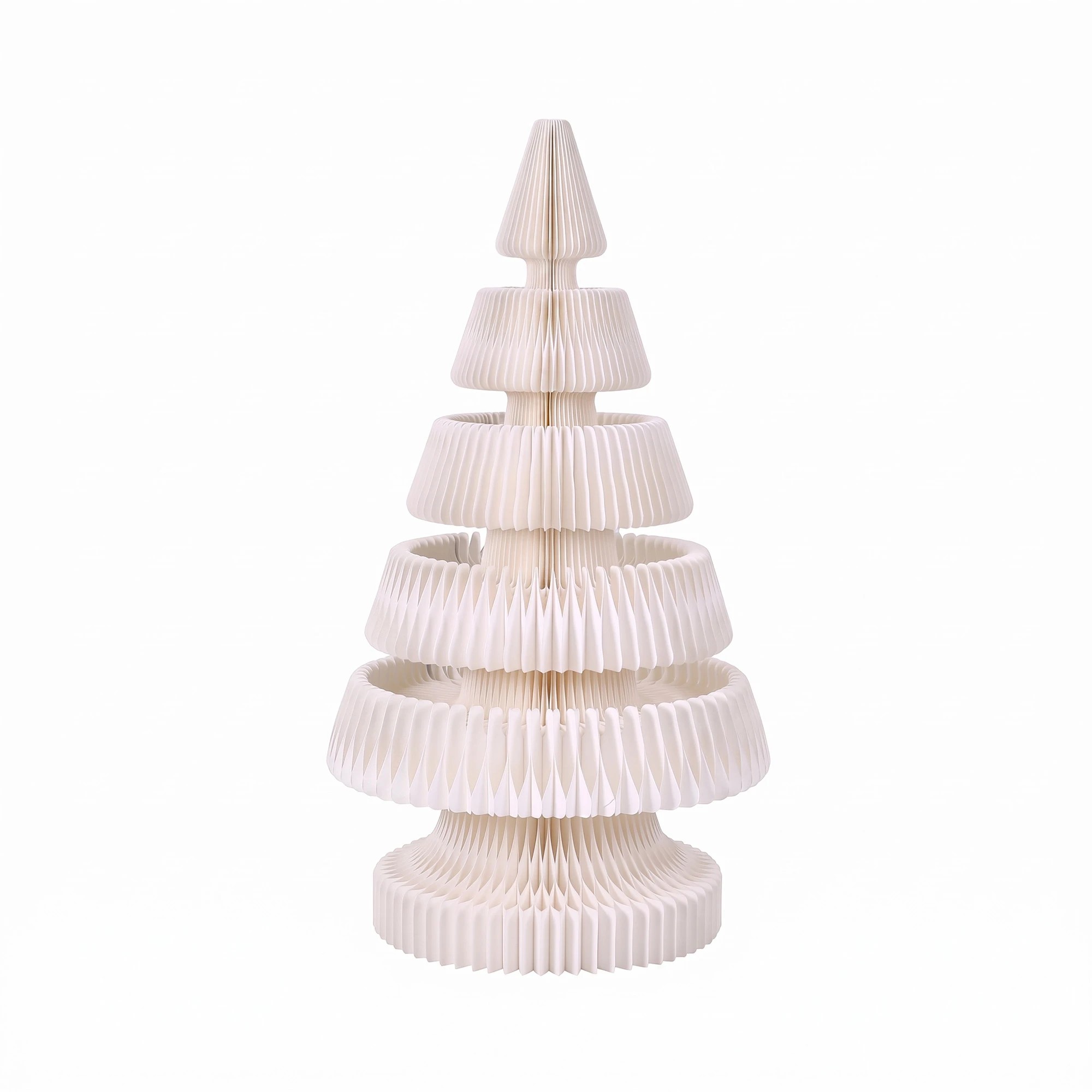 4 Jingle Jollys Paper Christmas Tree Foldable 114CM w/ Star Topper LEDs Xmas Decoration Kit - White, 4 of 9