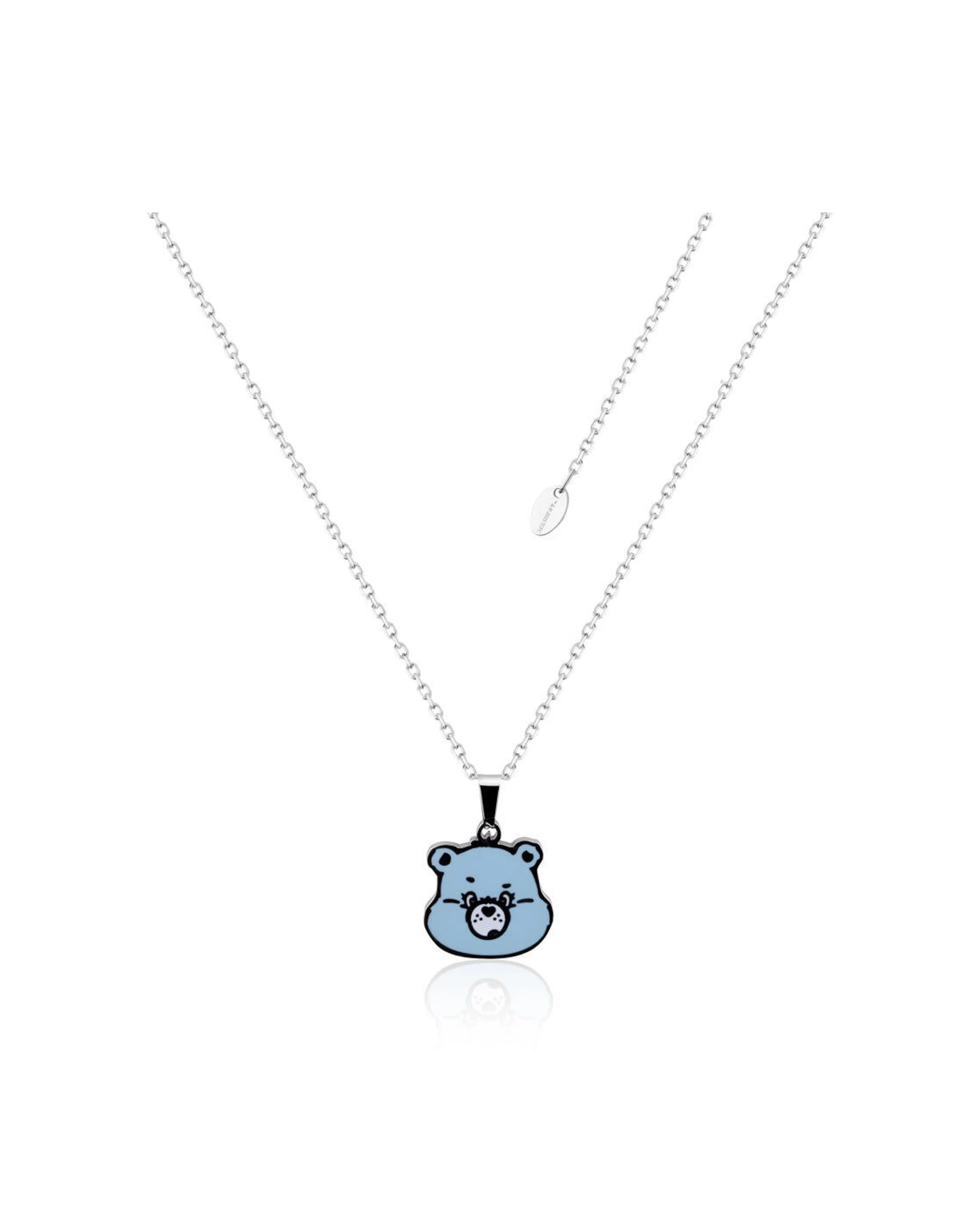 1 Care Bears ECC Grumpy Bear Enamel Necklace Stainless Steel - Blue, 1 of 2