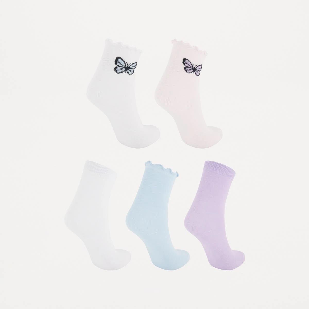 2 5 Pack Crew Socks Butterfly2, 2 of 3
