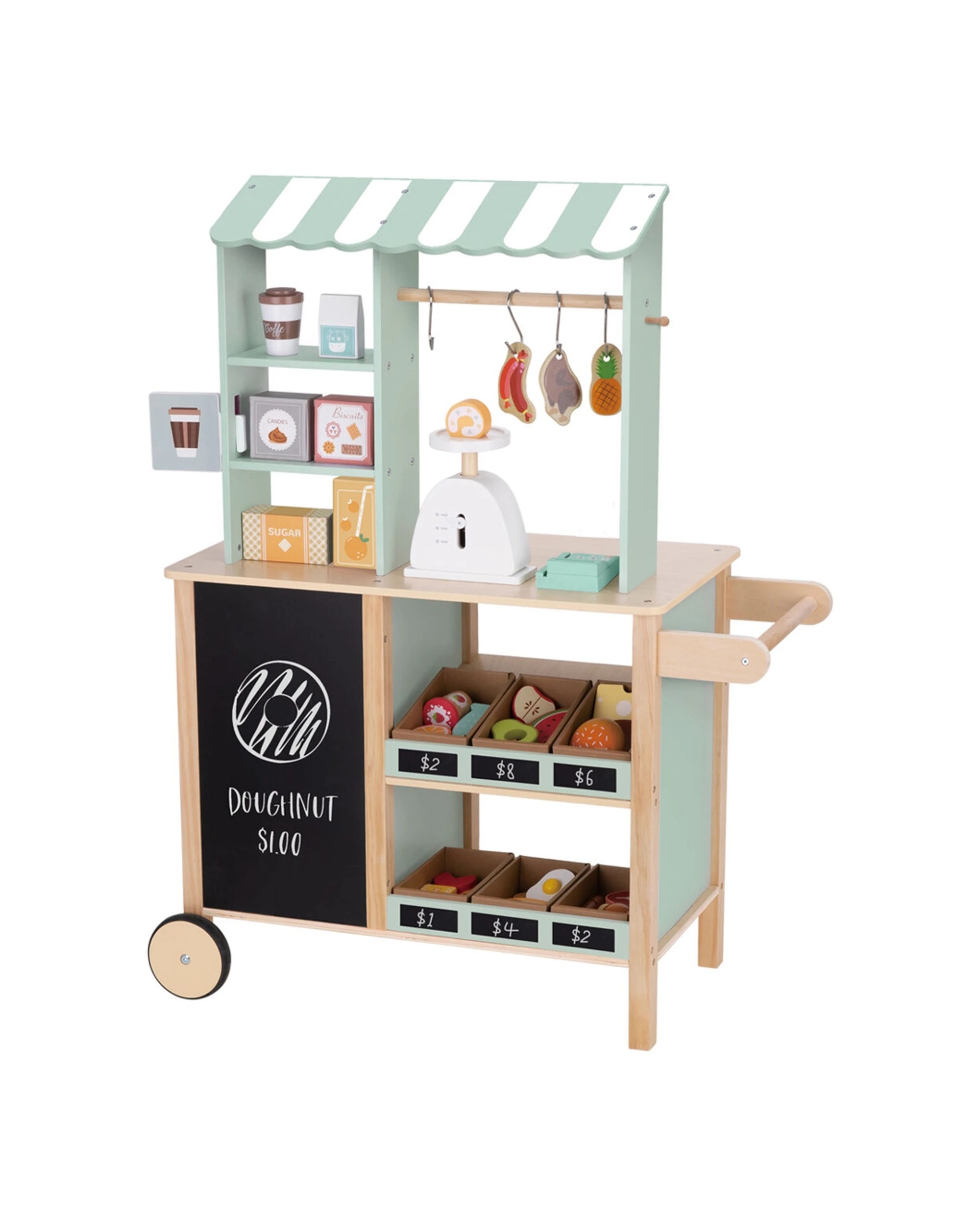 1 Tooky Toy Wooden Grocery Store Play Set Pretend Play For Kids 3 Years Plus - Multi, 1 of 9