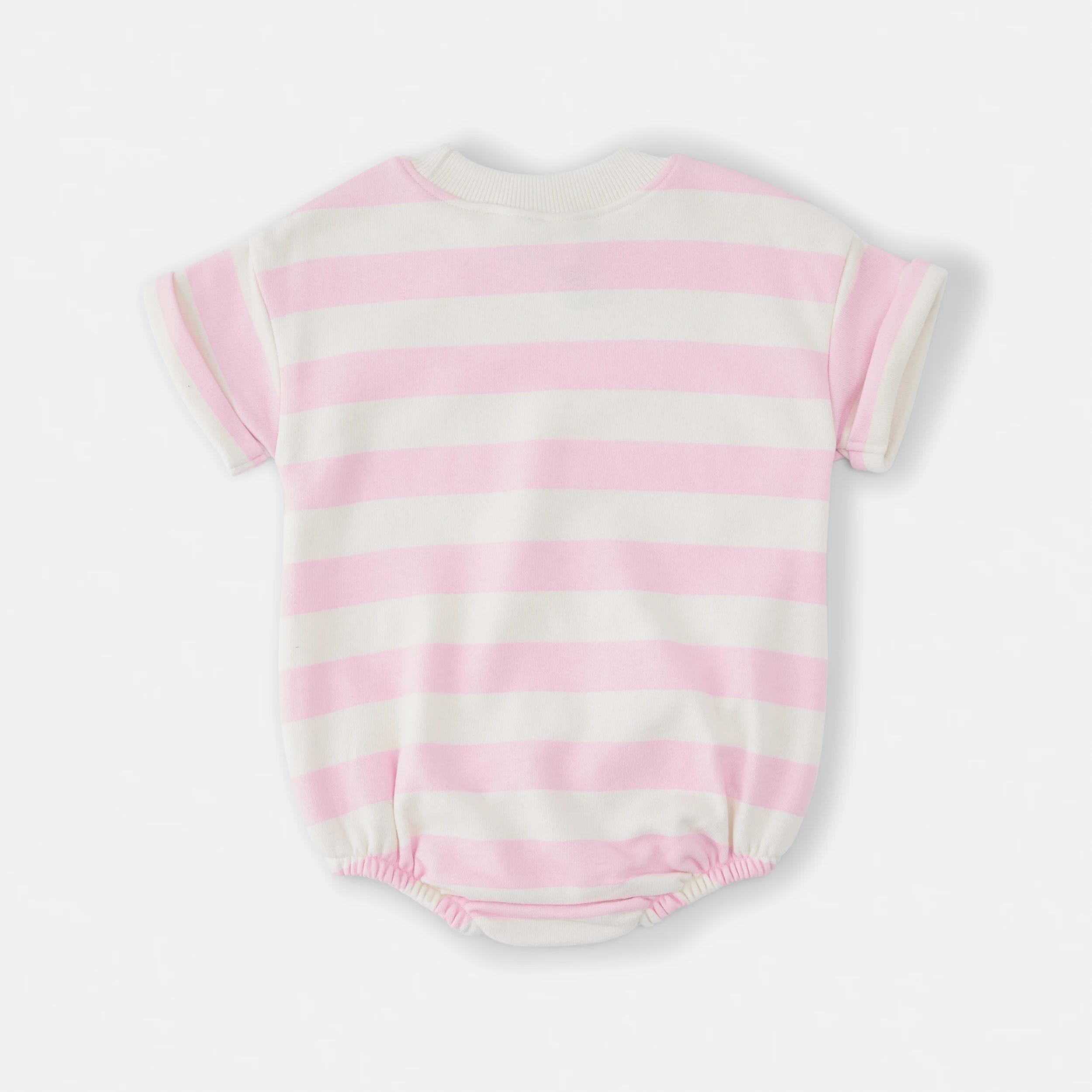 2 Short Sleeve Terry Bodysuit BALLERINA STRIPE, 2 of 5
