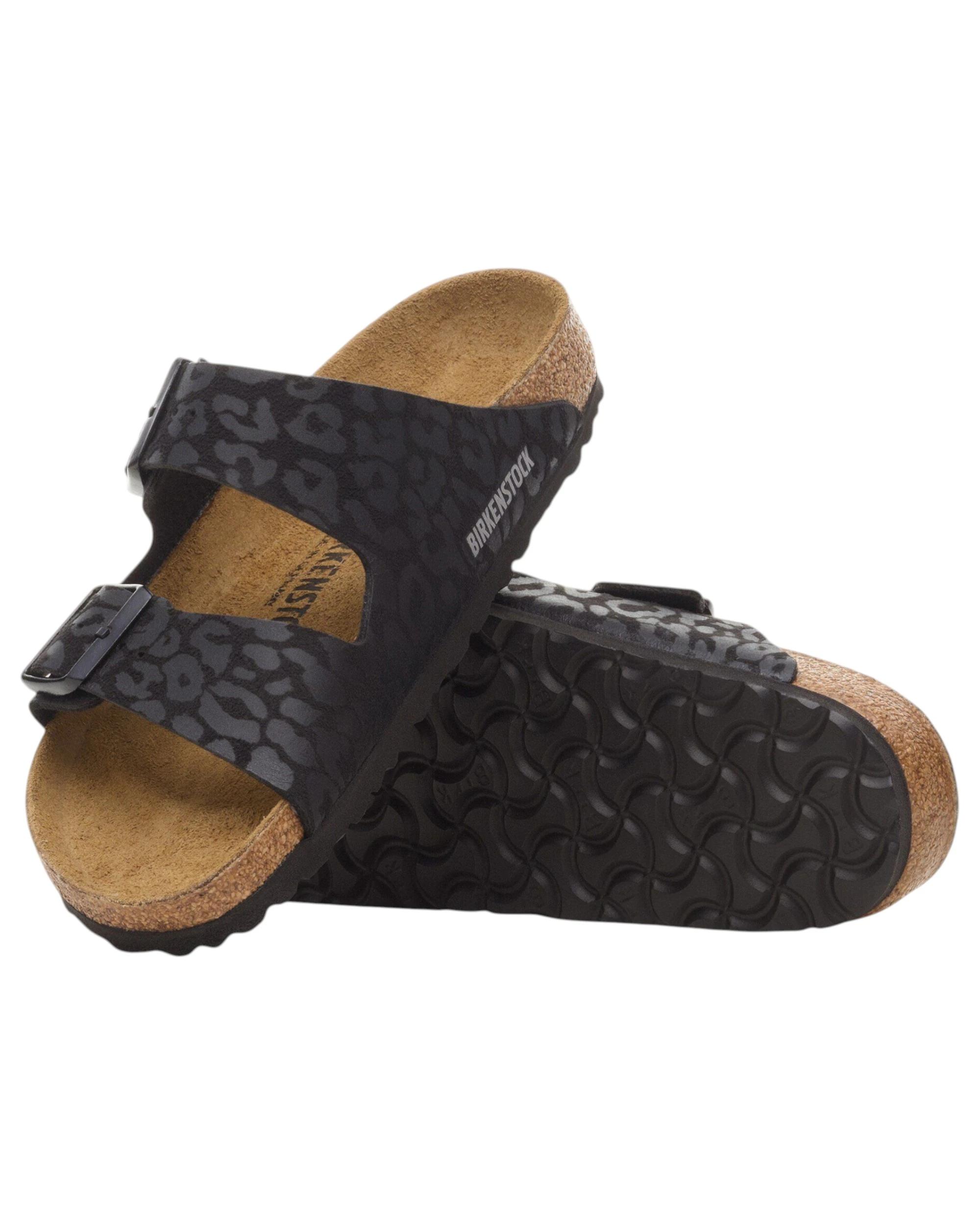 3 Birkenstock Womens Arizona Vegan Synthetic Narrow Slip On Sandals LEO BLACK, 3 of 8