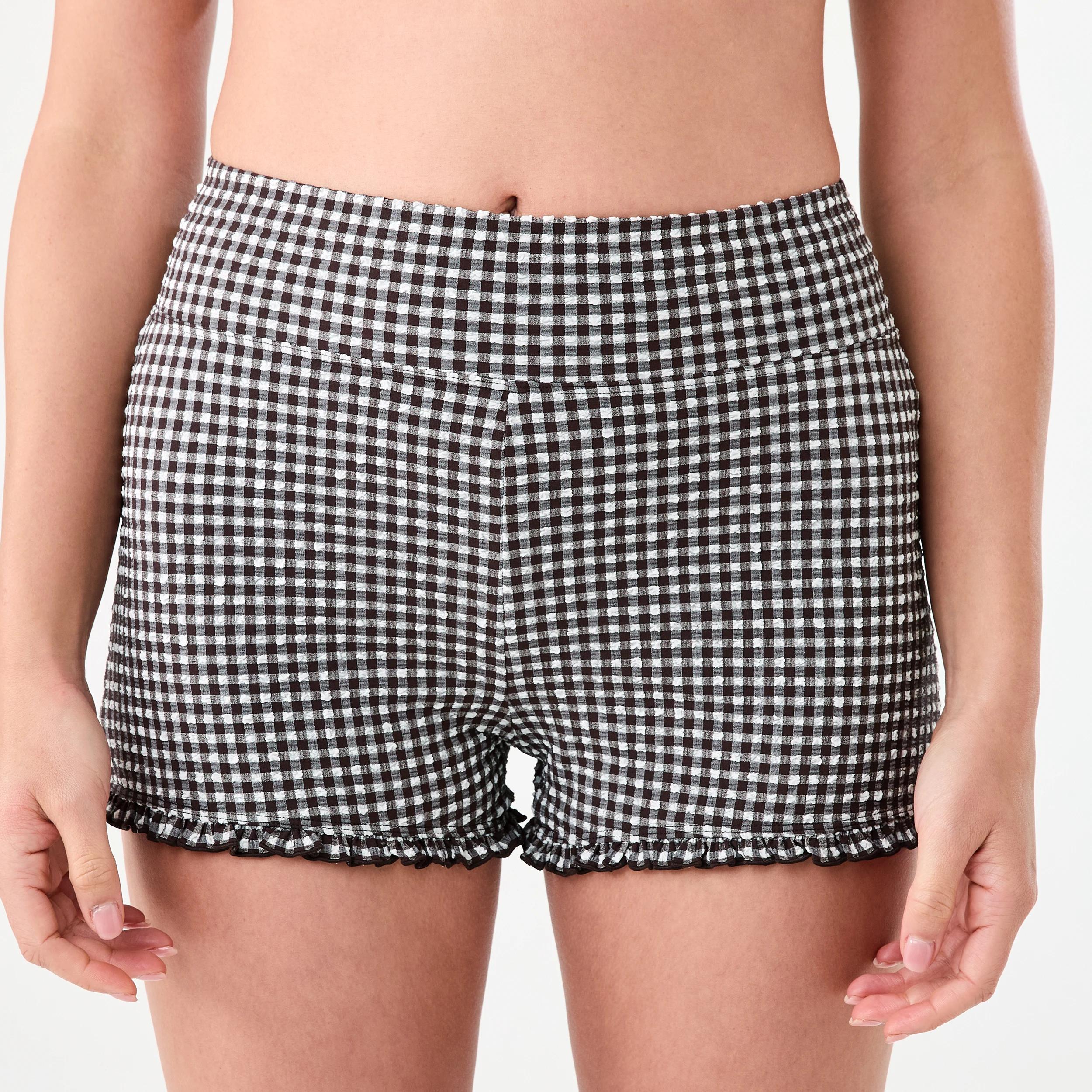 1 Gingham Textured Swim Shorts BROWN GINGHAM, 1 of 5