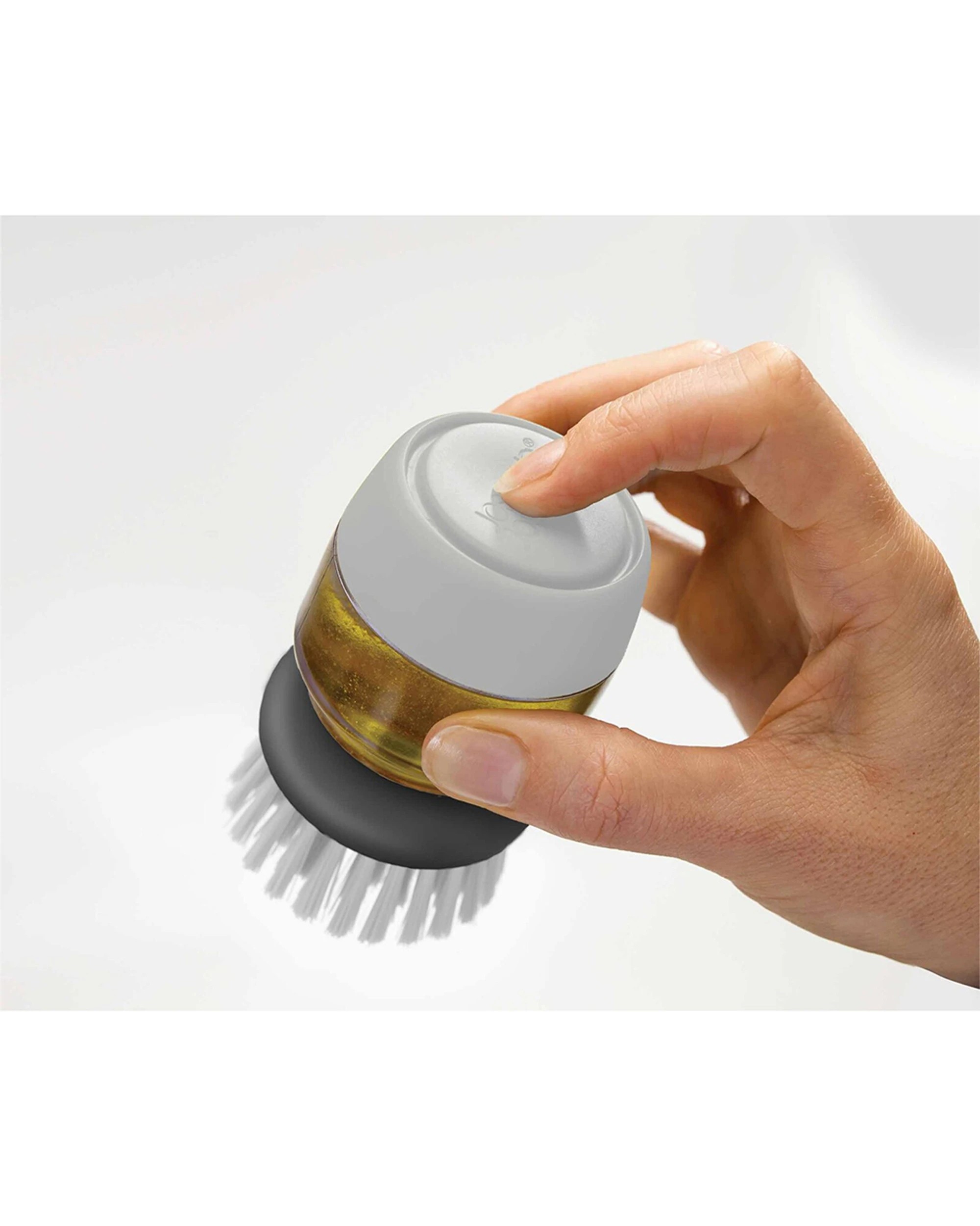 5 Joseph Joseph Palm Scrub 13.5cm Washing-Up Brush With Soap Reservoir Stand - Grey, 5 of 6