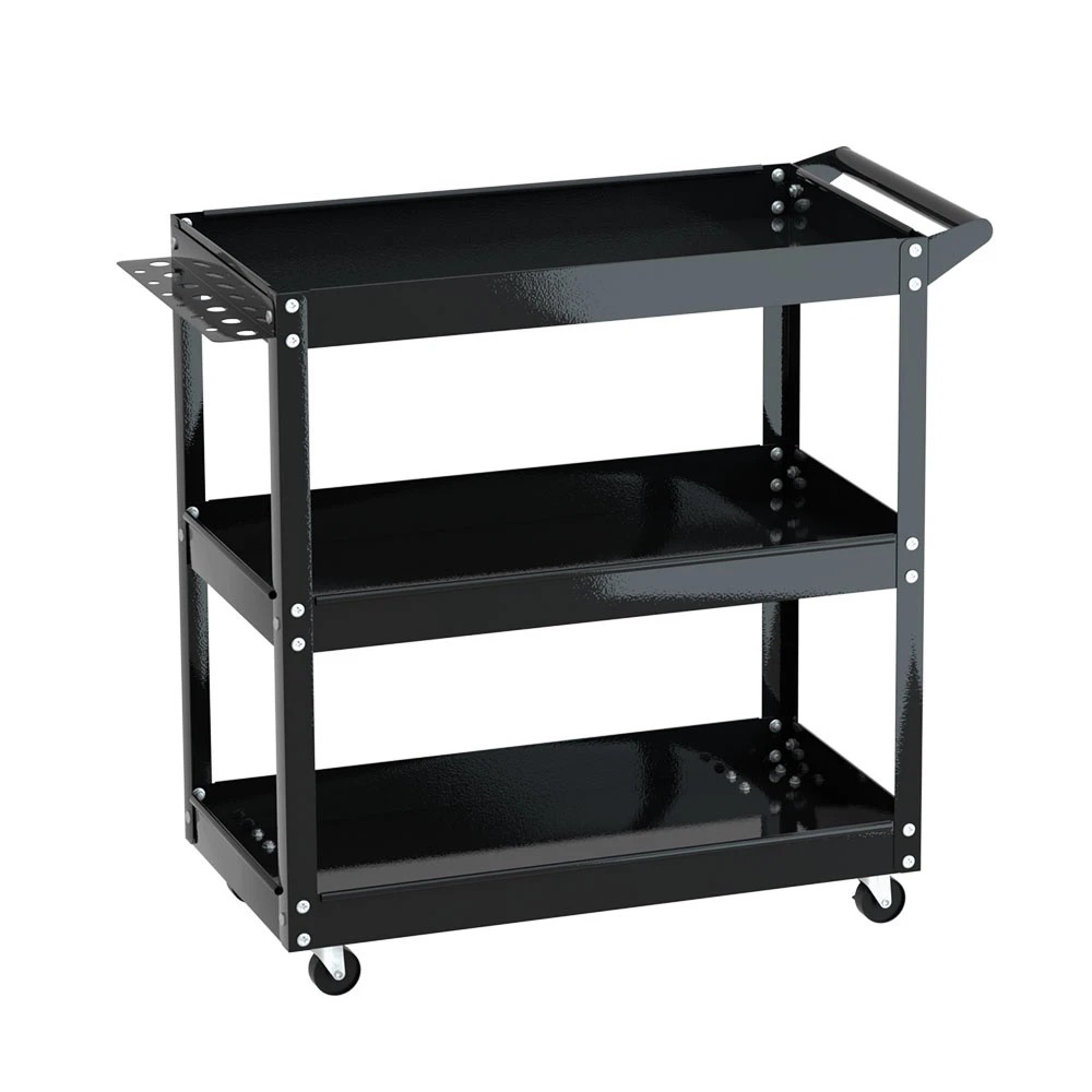 1 Giantz 3-Tier Tool Cart Trolley Workshop Garage Storage Organizer - Black, 1 of 2