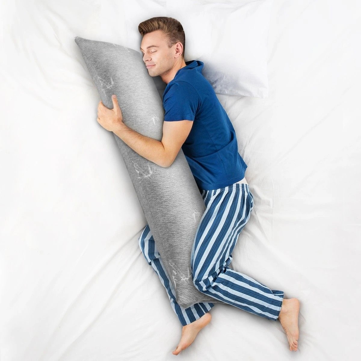 3 Luxdream Shredded Memory Foam Body Pillow Support Long Pillow with Bamboo Cover - Grey, 3 of 4