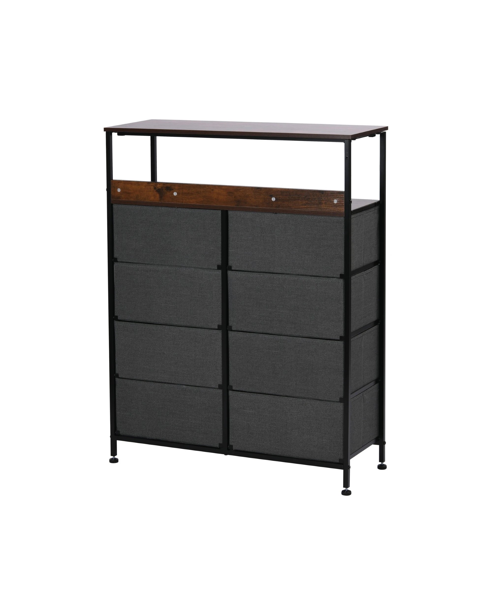5 Sherwood Luna 8 Drawer Fabric Home Storage Dresser With Shelf - Charcoal, 5 of 7