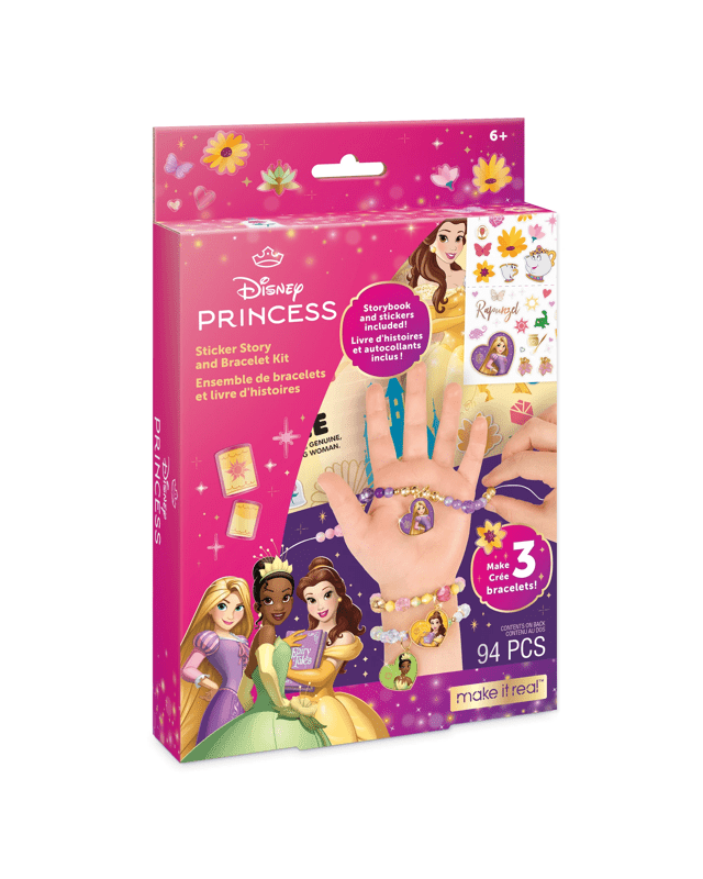 94 Piece Make It Real Disney Princess Sticker Story and Bracelet