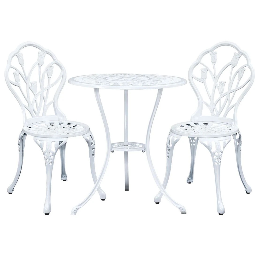 1 Gardeon 3PC Outdoor Setting Bistro Set - White, 1 of 8