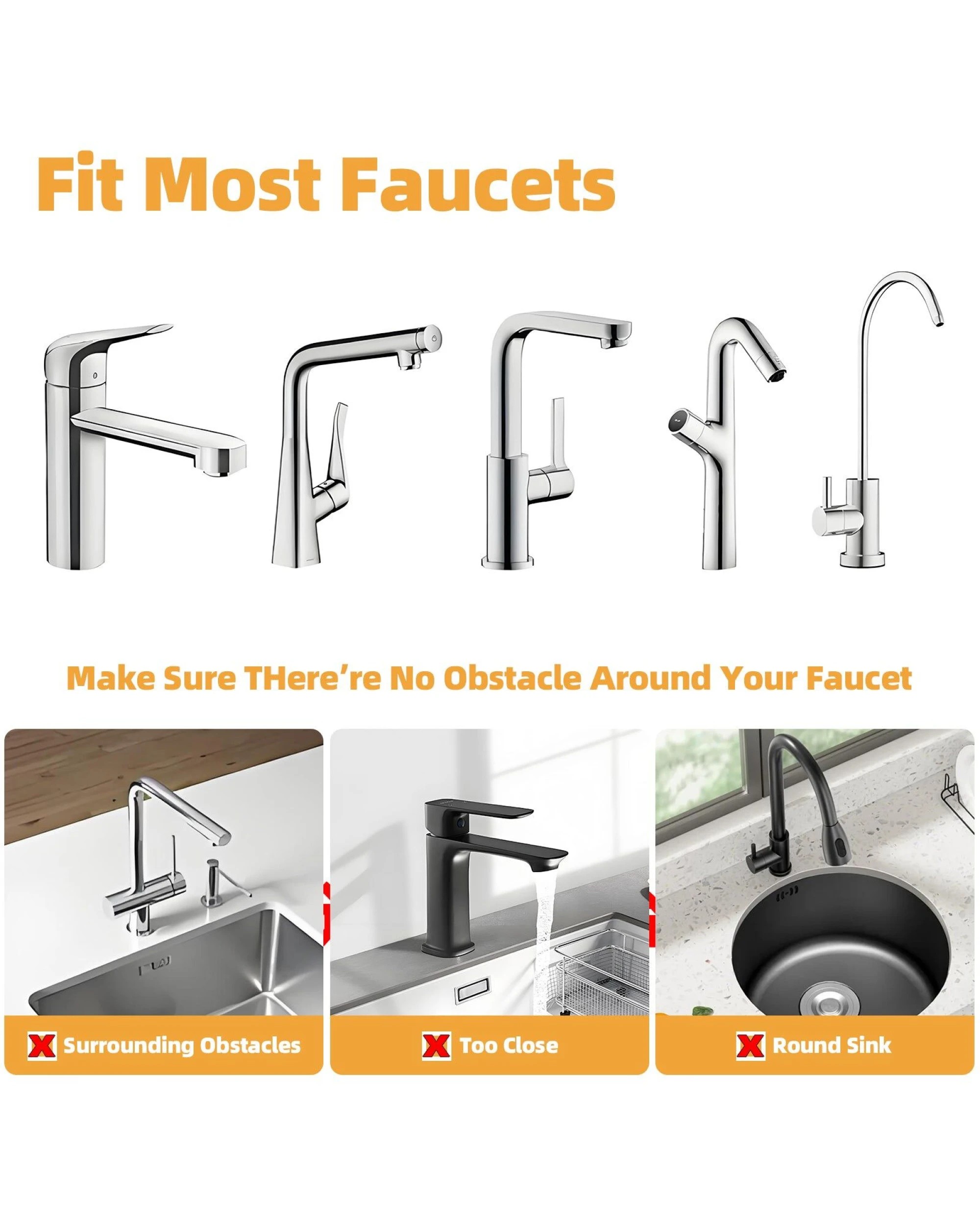 2 Cook Easy Sink Faucet Drip Tray Silicone Splash Guard Mat, 2 of 4