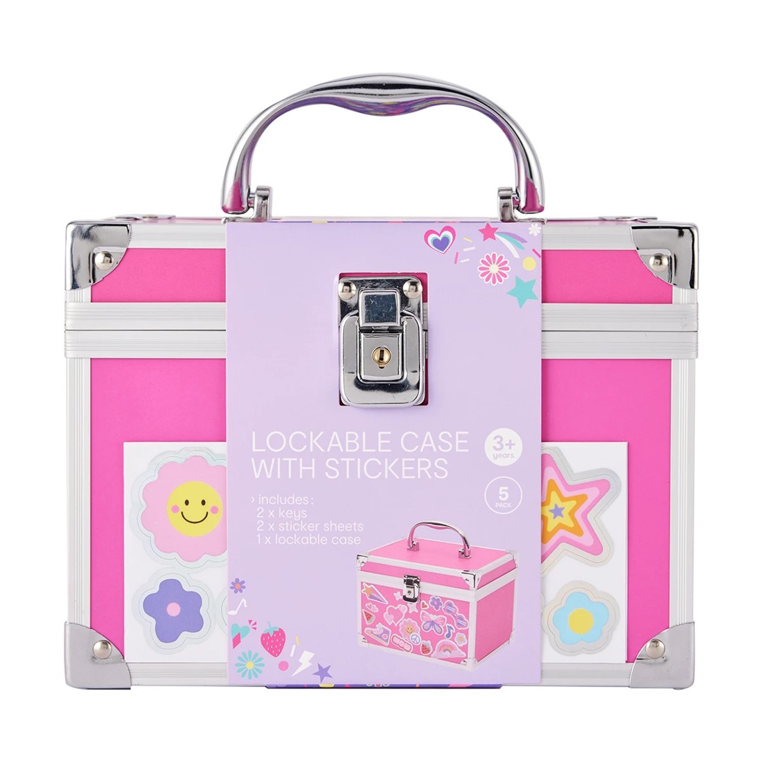 1 5 Pack Lockable Case With Stickers, 1 of 10