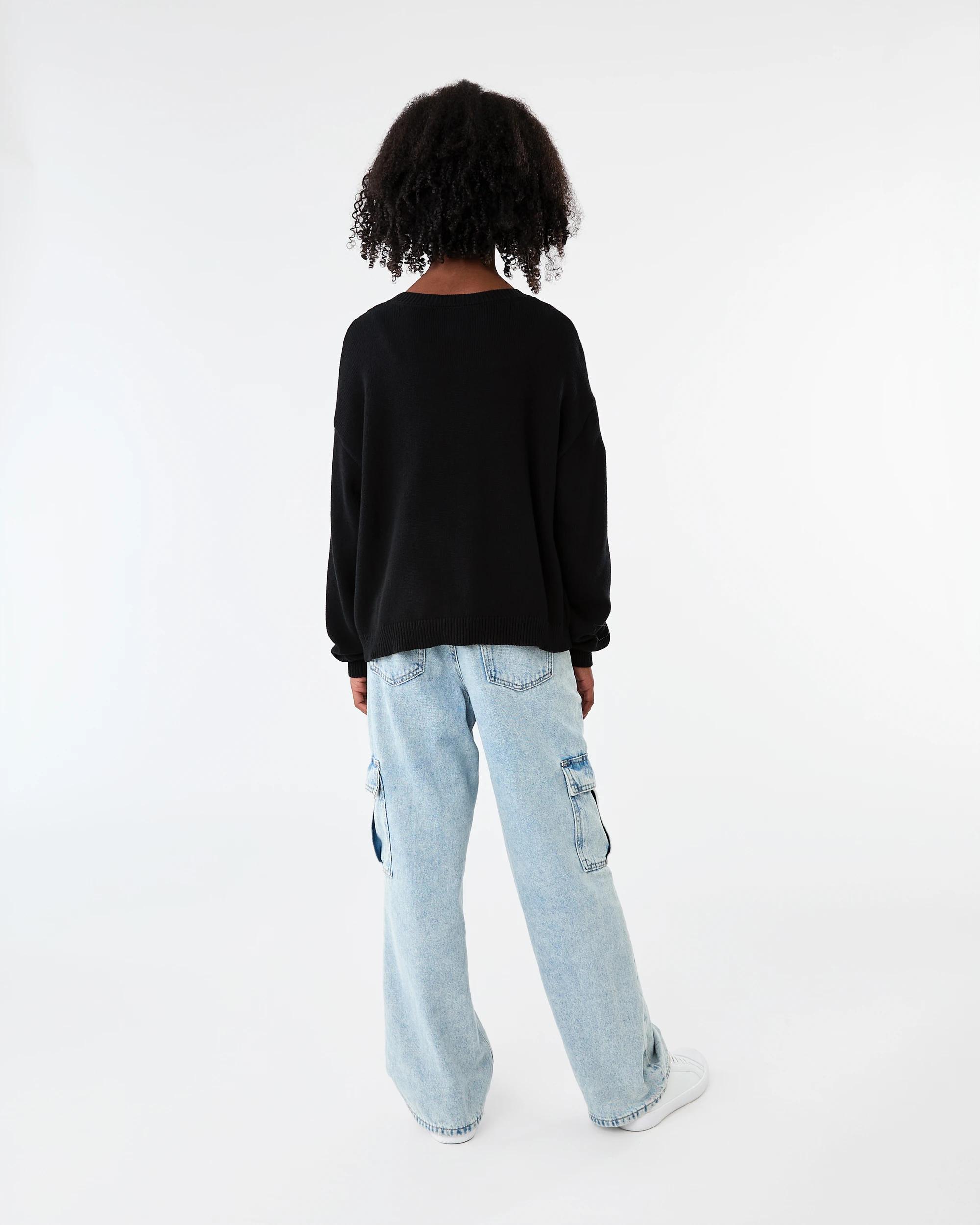 8 Cotton Jacquard Knit Sweatshirt Black, 8 of 8
