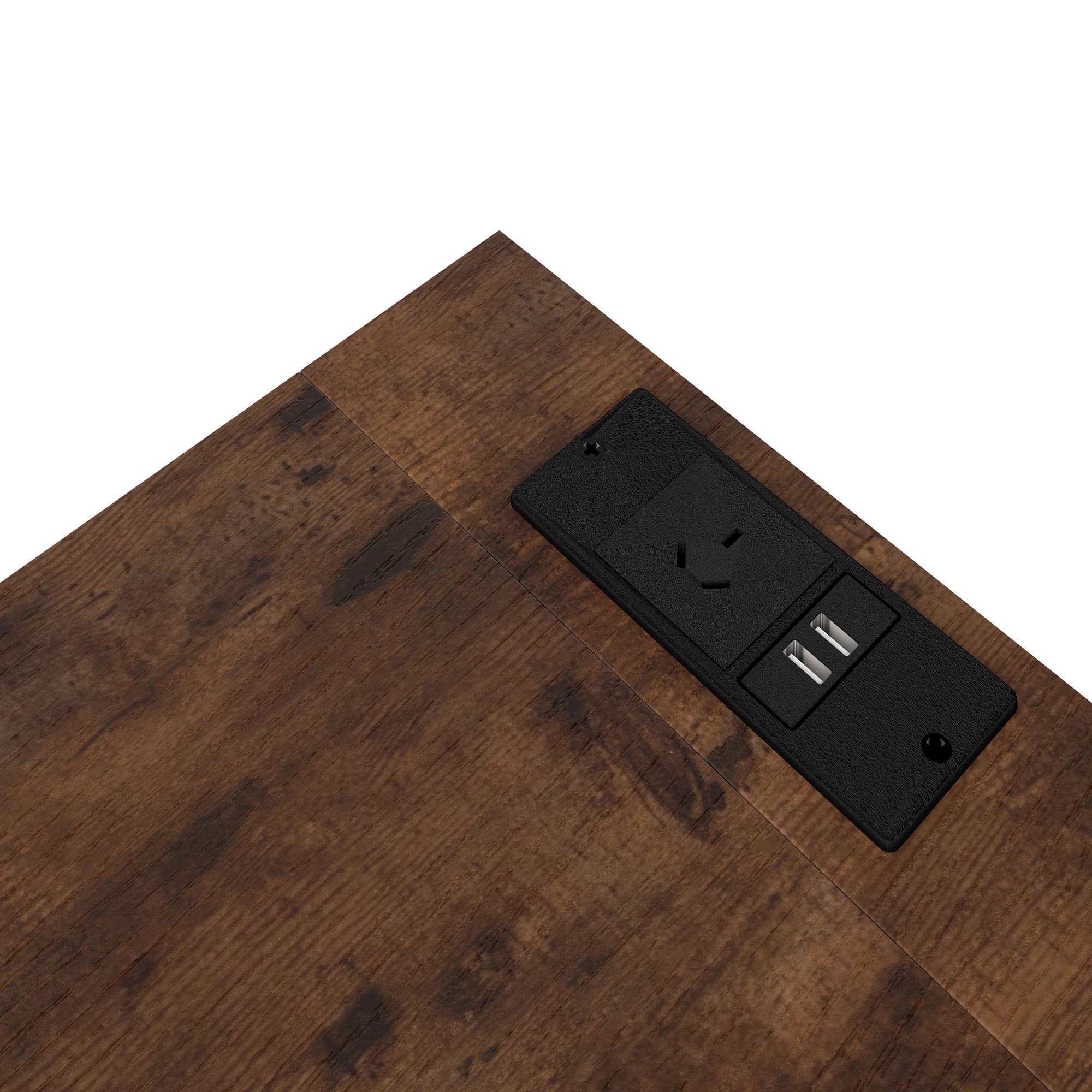 5 Levede Bedside Table USB Charge with 2 Drawers - Brown, 5 of 9