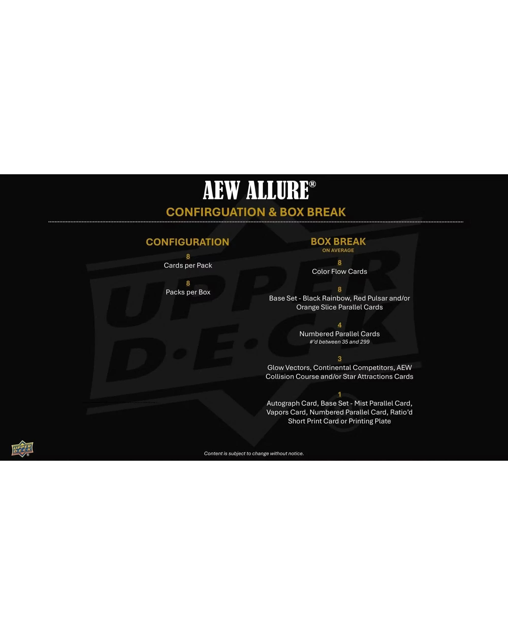 8 Upper Deck 2026 AEW Allure Wrestling Hobby Box, 8 of 8