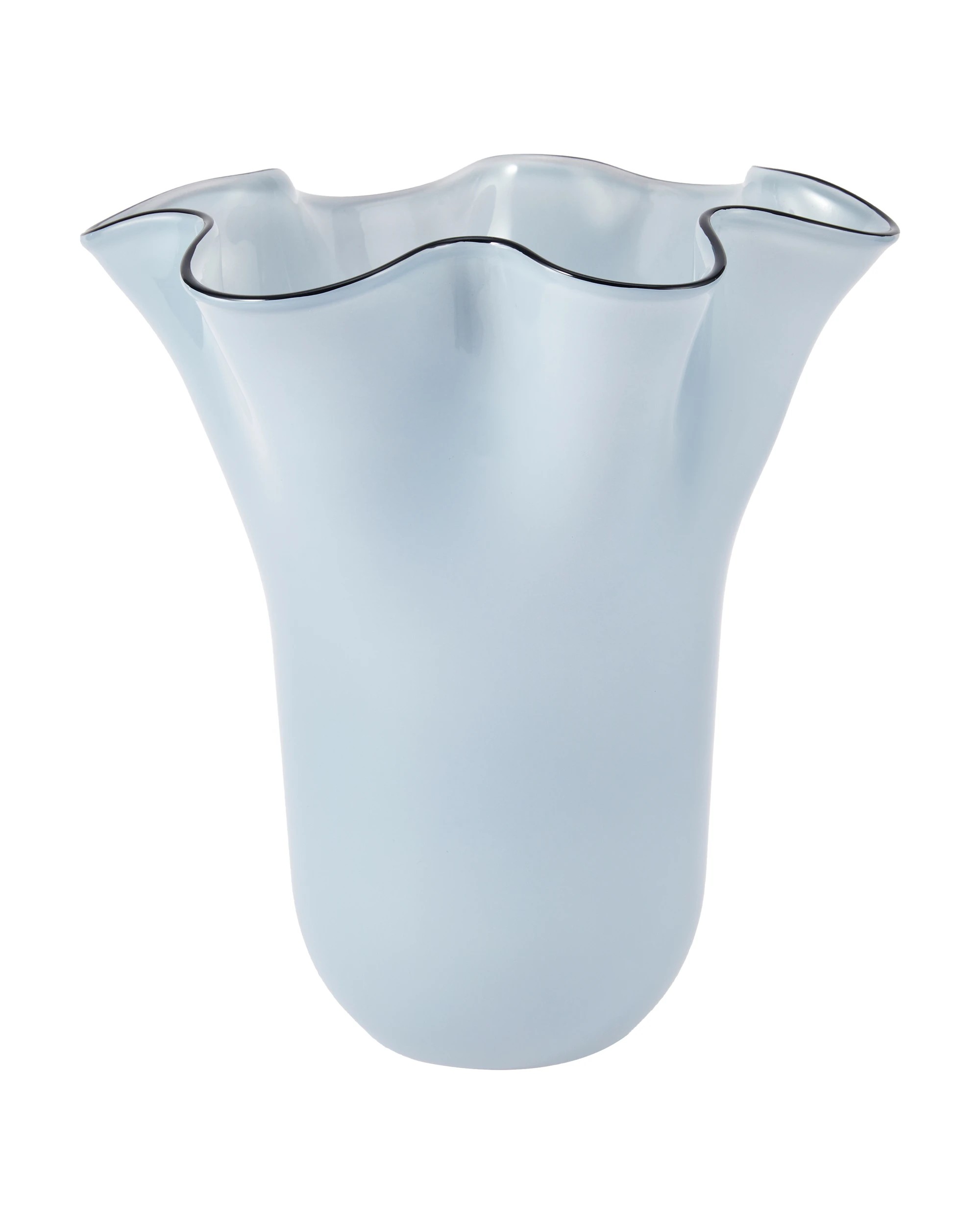 3 Ruffle Blue Glass Vase, 3 of 5