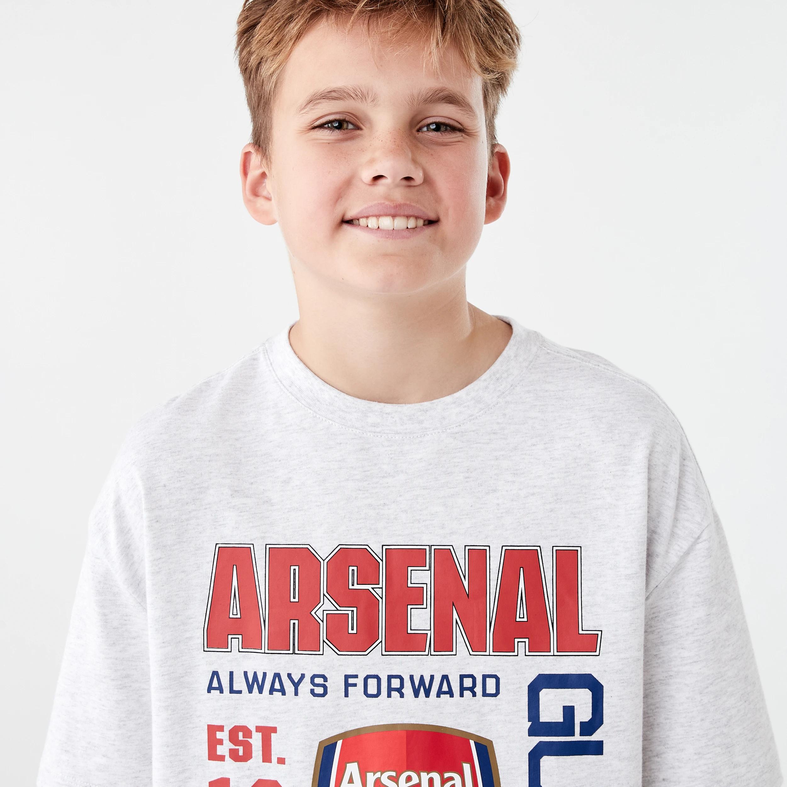 4 Official EPL Kids Youth T-shirt GREY ARSENAL, 4 of 8