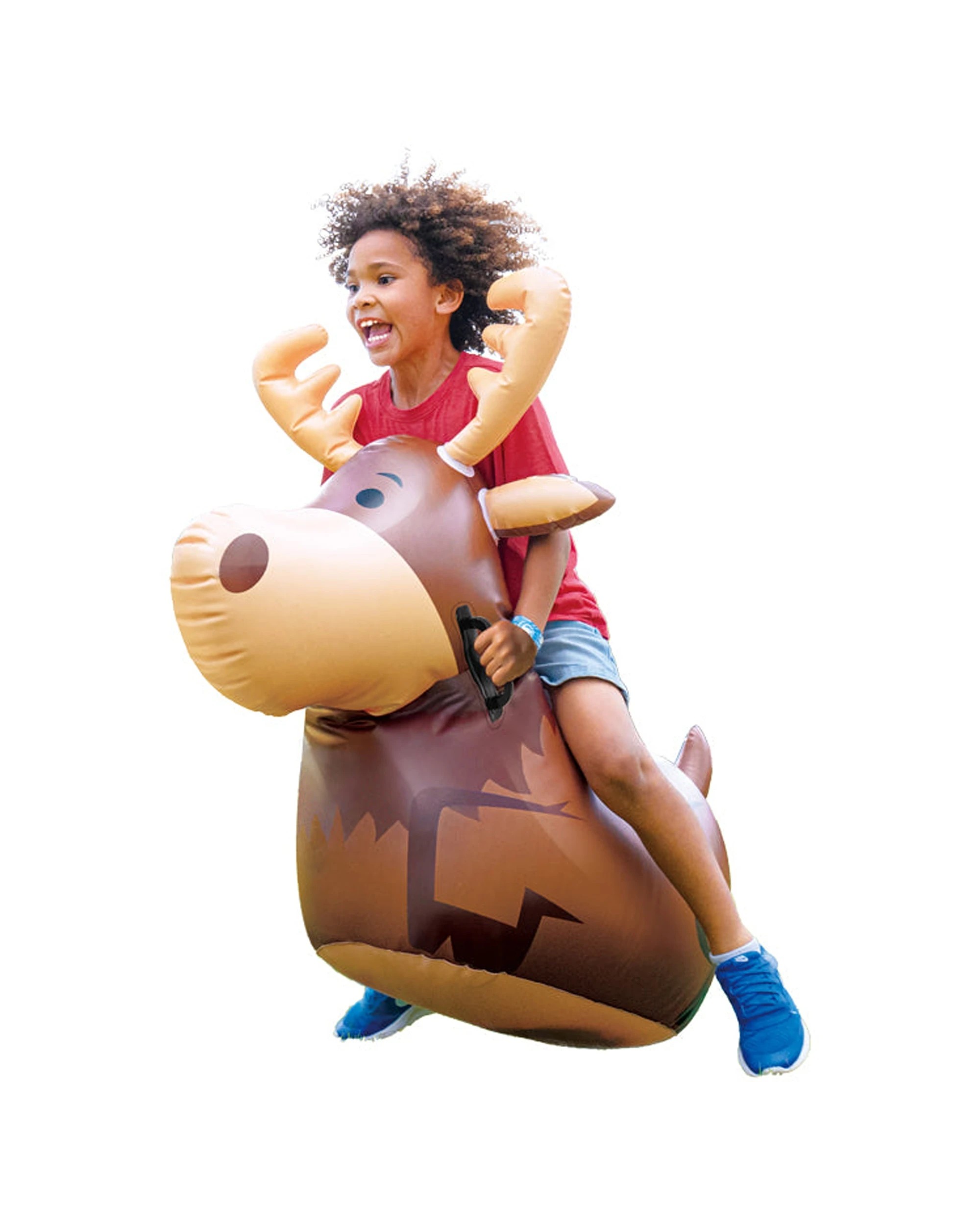 4 Do U Play Kids Animal Air Hoppers Moose Inflatable Bounce Toy Motor Skills - Brown, 4 of 5