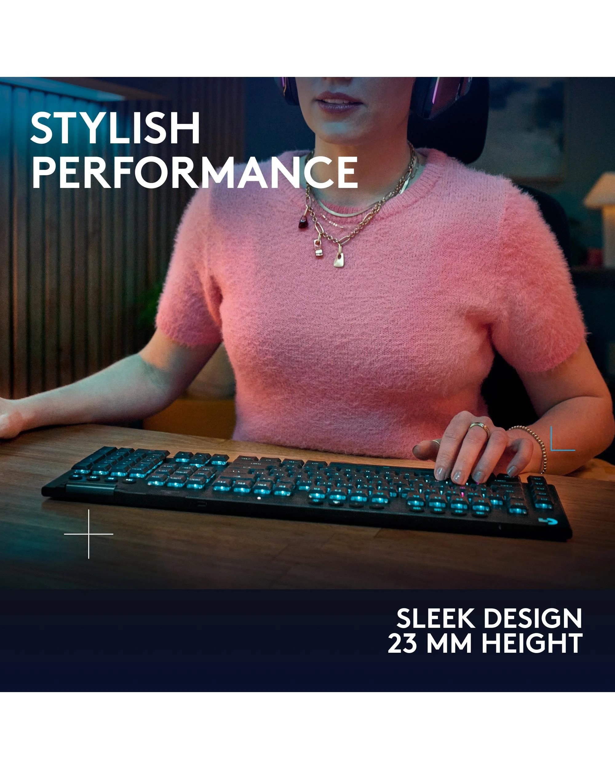 8 LOGITECH G915 X LIGHTSPEED Low-Profile Wireless Gaming Keyboard
 - black, 8 of 10