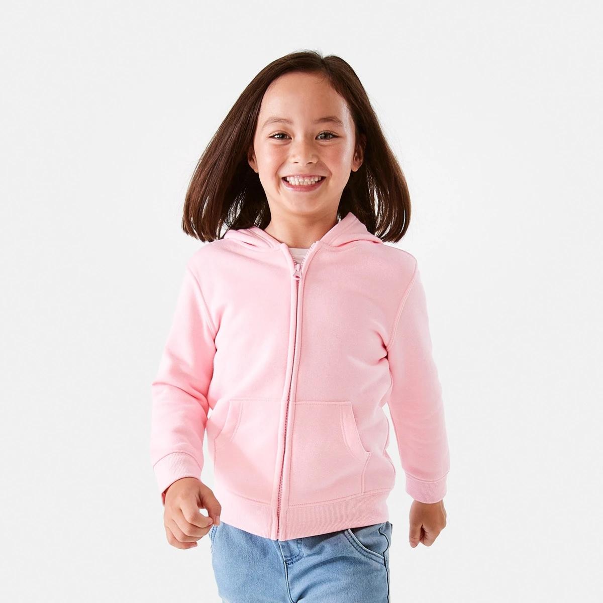 2 Plain Zip Through Hoodie Light Pink, 2 of 10
