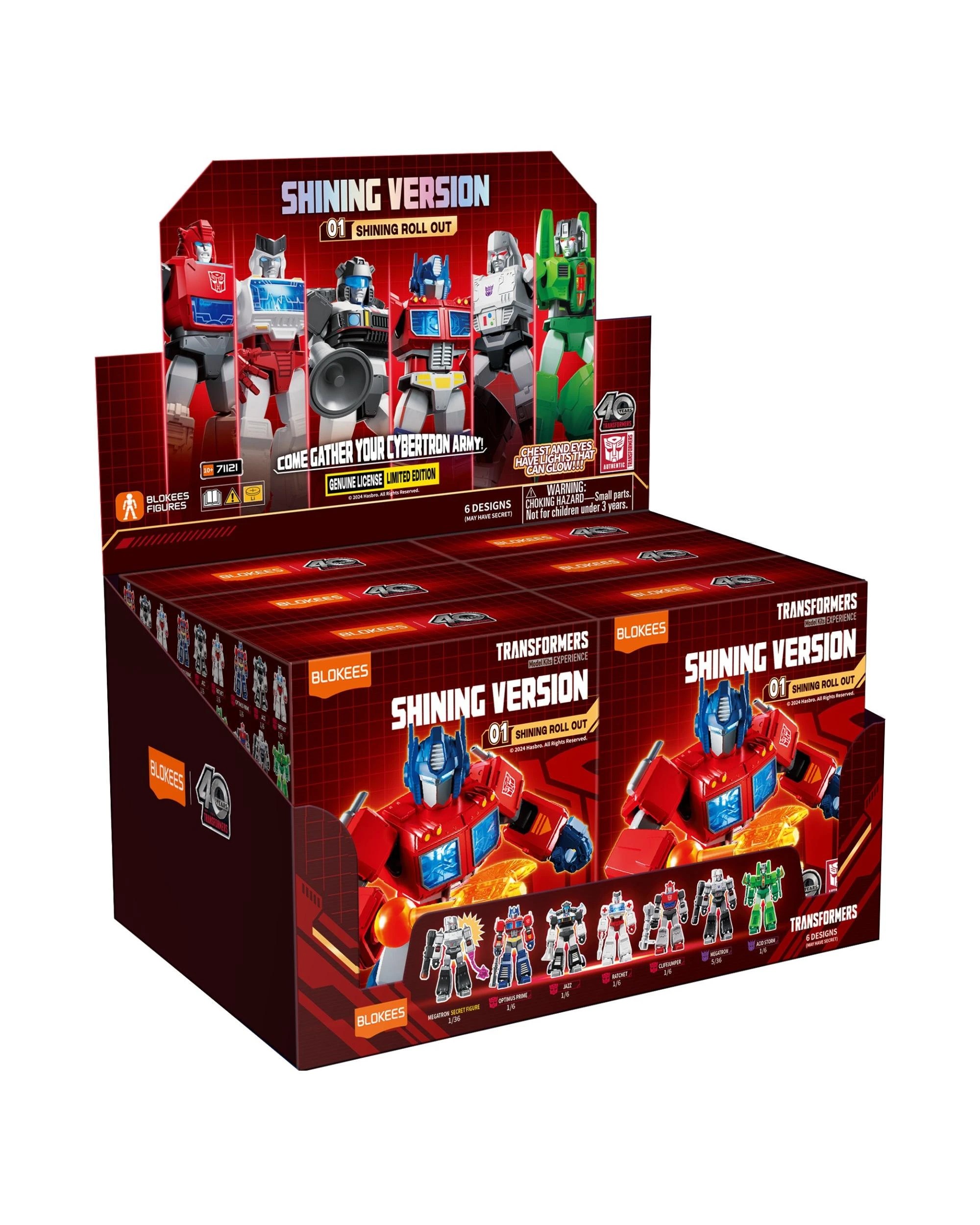 1 Blokees Transformers Shining Version 01 Shining Attack Model Kit Blind Box - Set of 6, 1 of 4