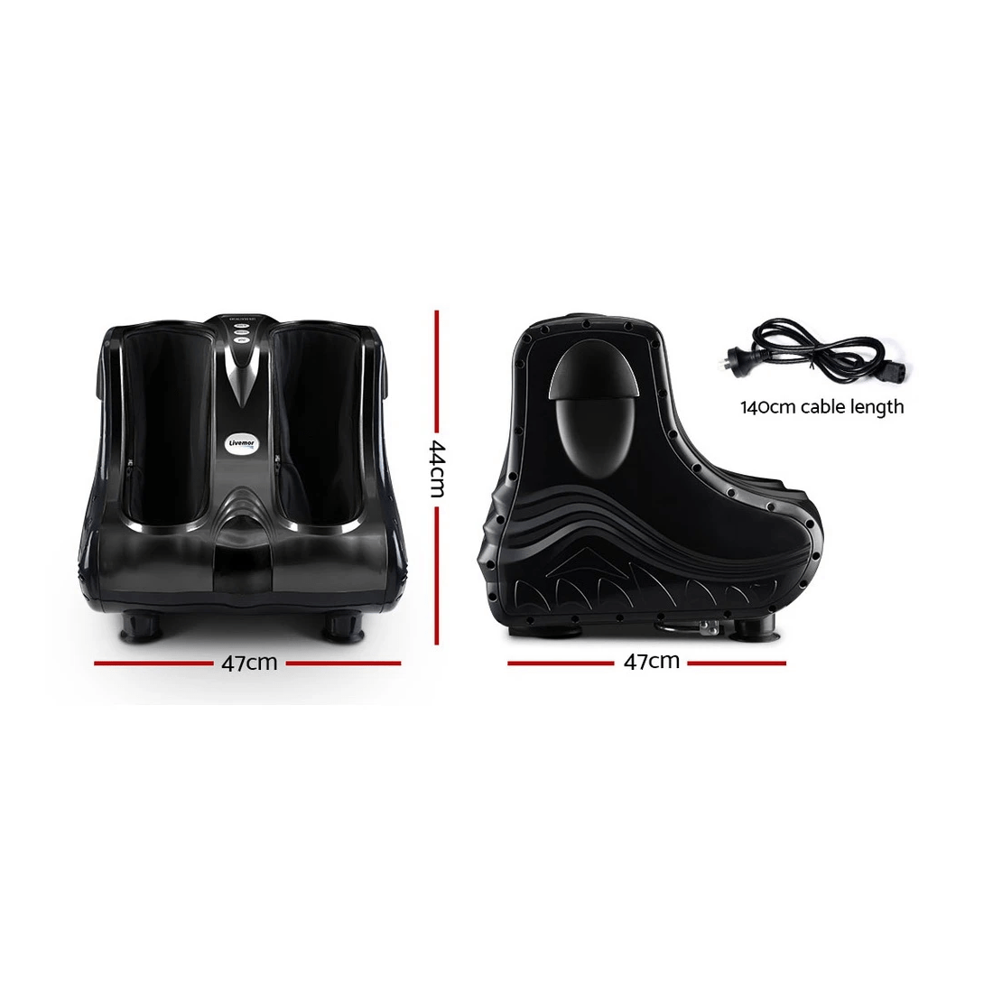 2 Livemor Foot Massager Massagers Shiatsu Electric Roller Ankle Calf Leg Kneading - Black, 2 of 7