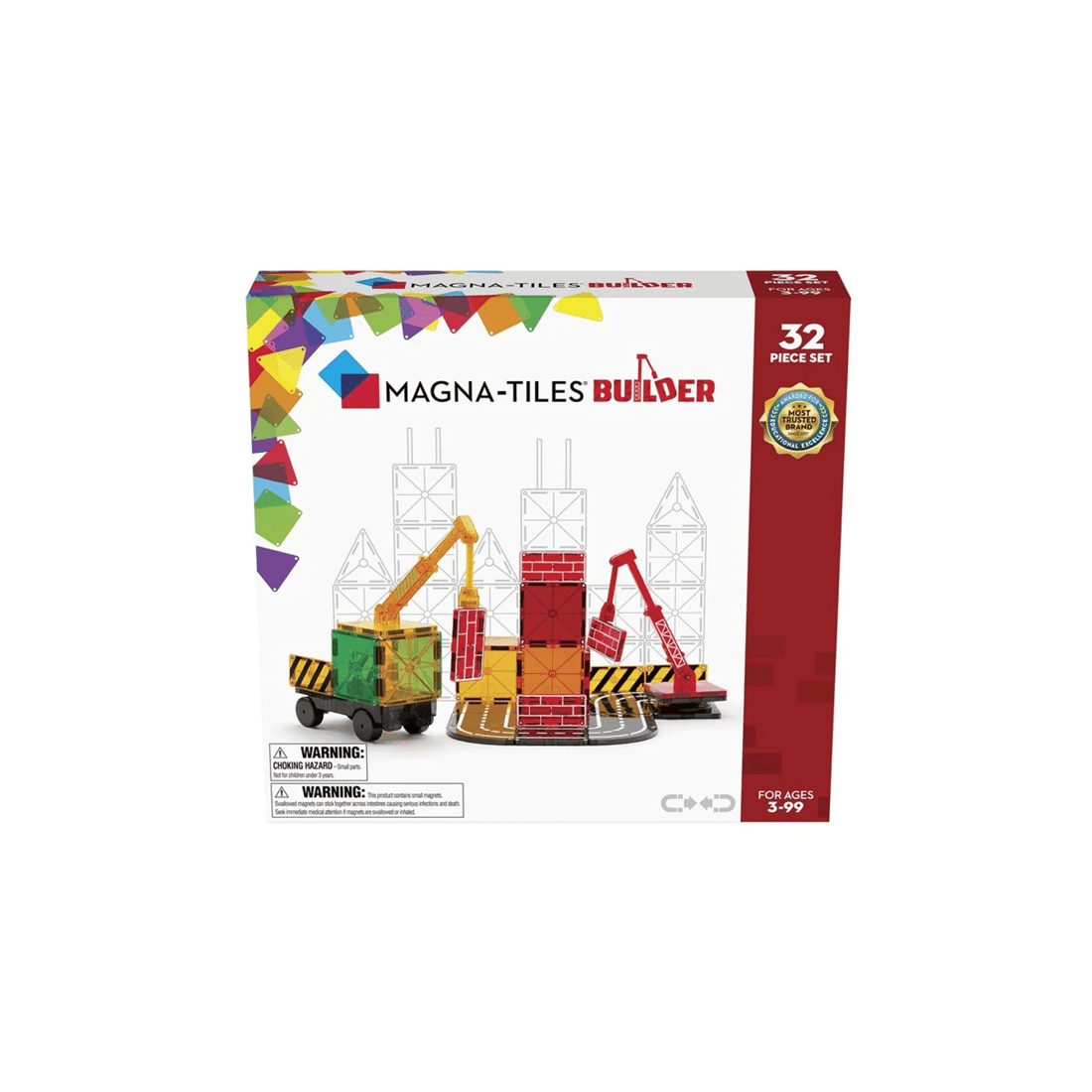 1 Magna-tiles 32pc Builder Magnetic Construction Toy Set For Kids 3 Plus - Multi, 1 of 3