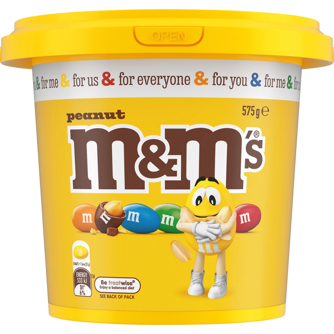 1 M&M's Peanut Party Bucket 575g, 1 of 6