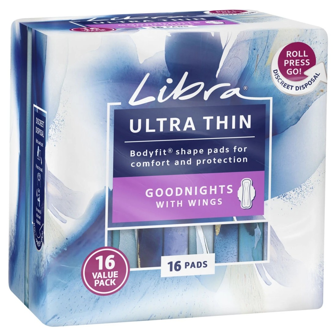 1 Libra 16 Pack Ultra Thin Goodnight Pads, 1 of 3