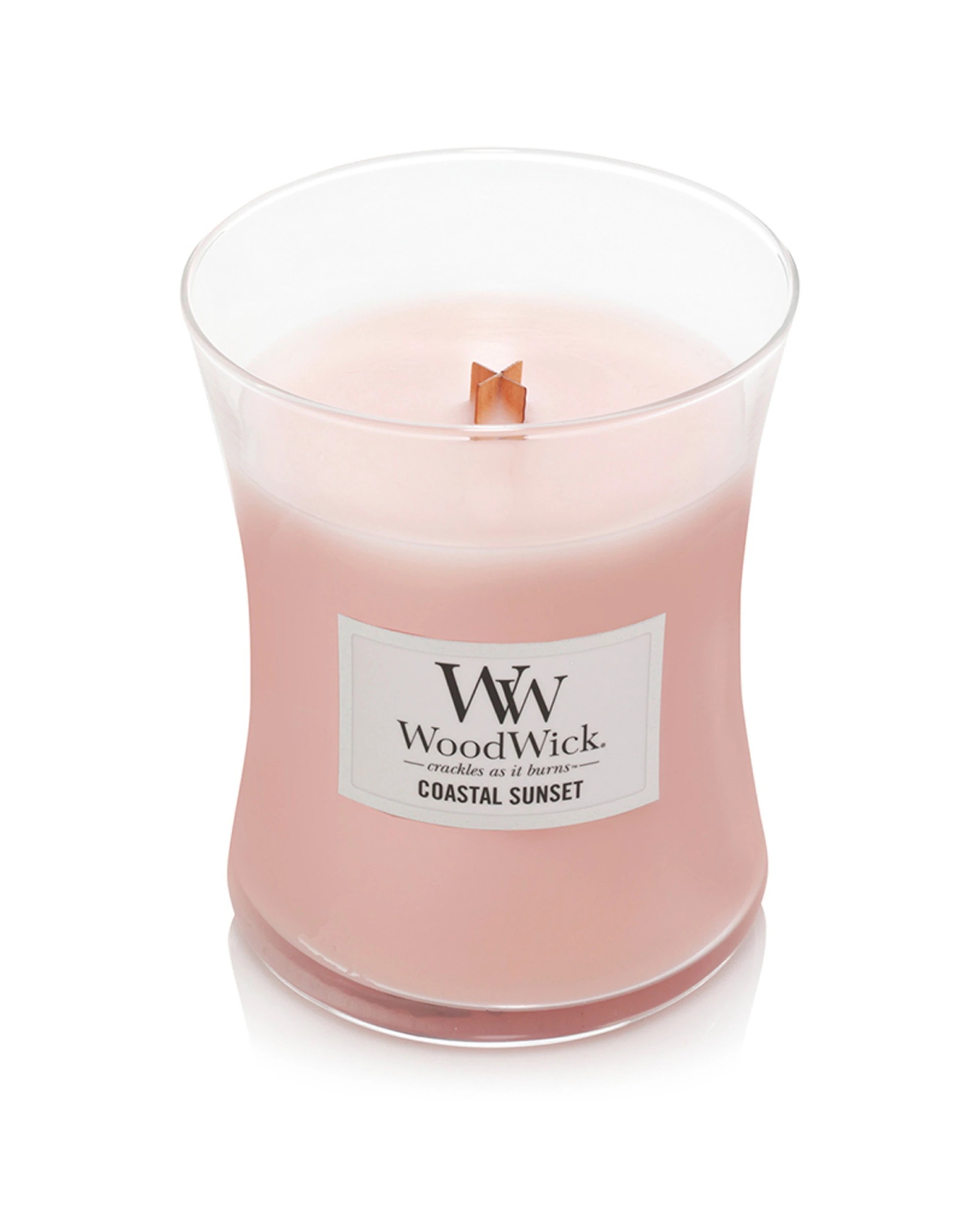 2 Woodwick Scented Soy Wax Candle Coastal Sunset Scented Home Fragrance Medium - Pink, 2 of 4