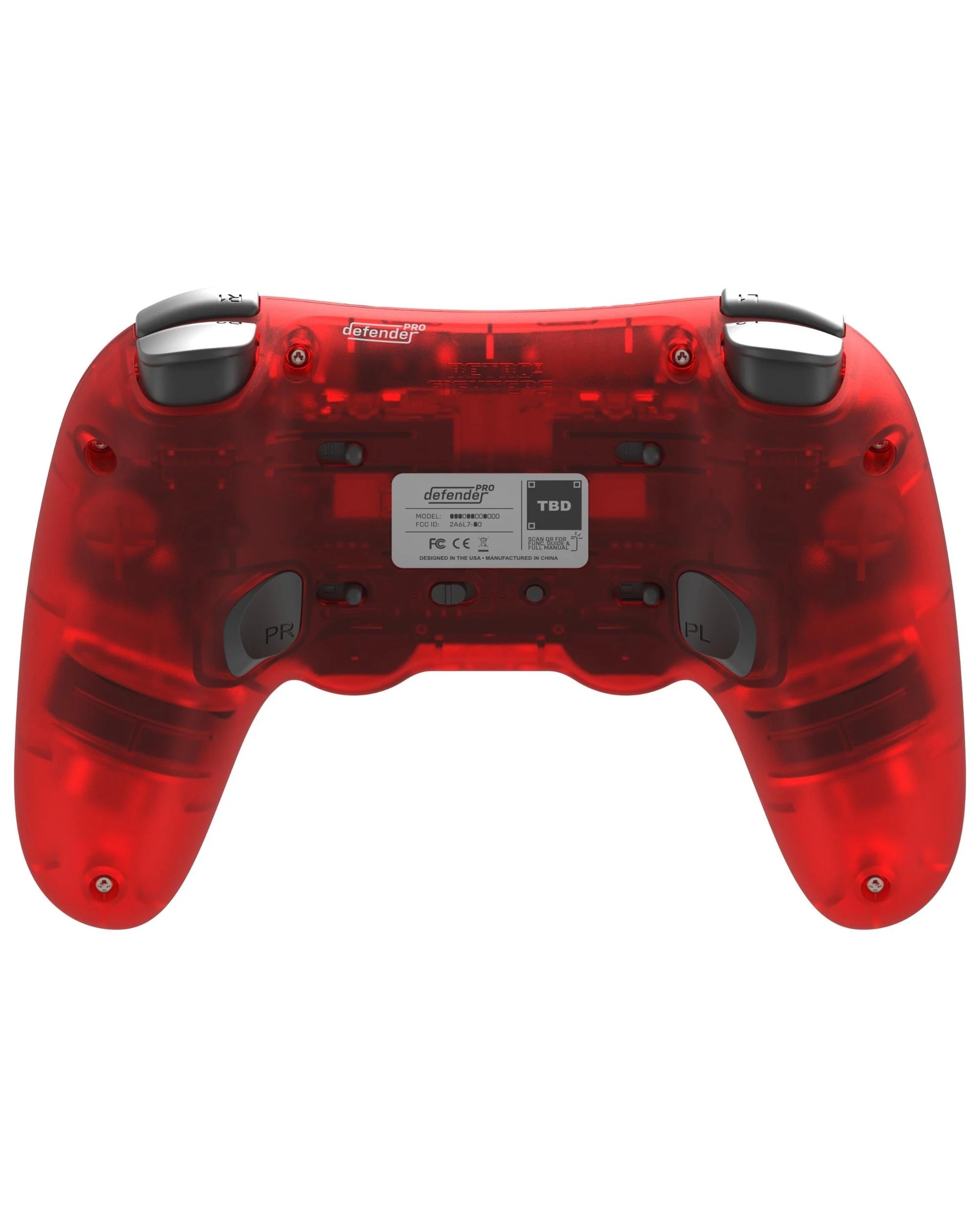 4 Retro-Fighters Defender Pro Series Retro Wireless Controller for PS1, PS2, PS3, PS Classic, Switch and PC - Red, 4 of 10